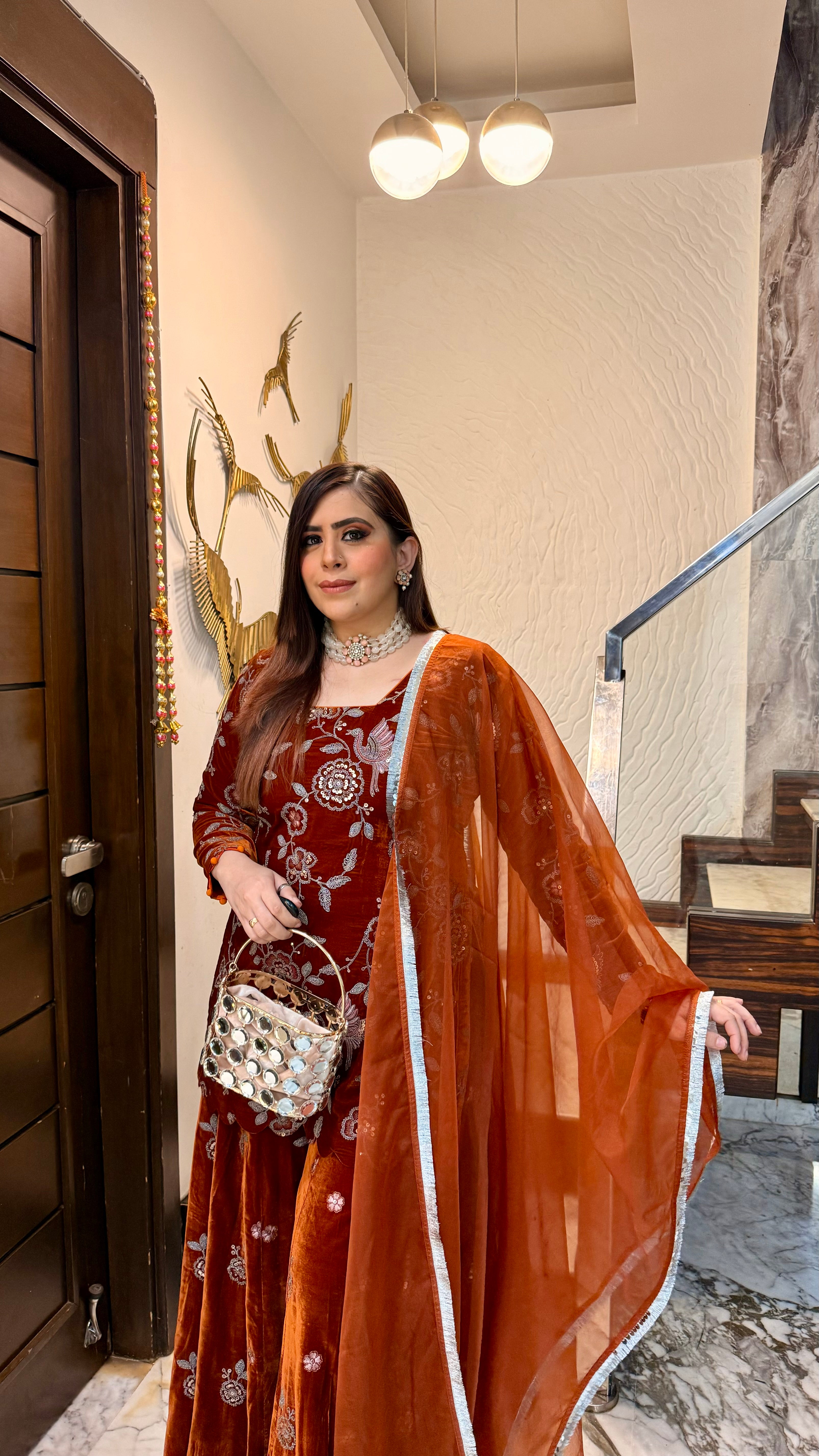 Sunset Radiance Sharara Suit