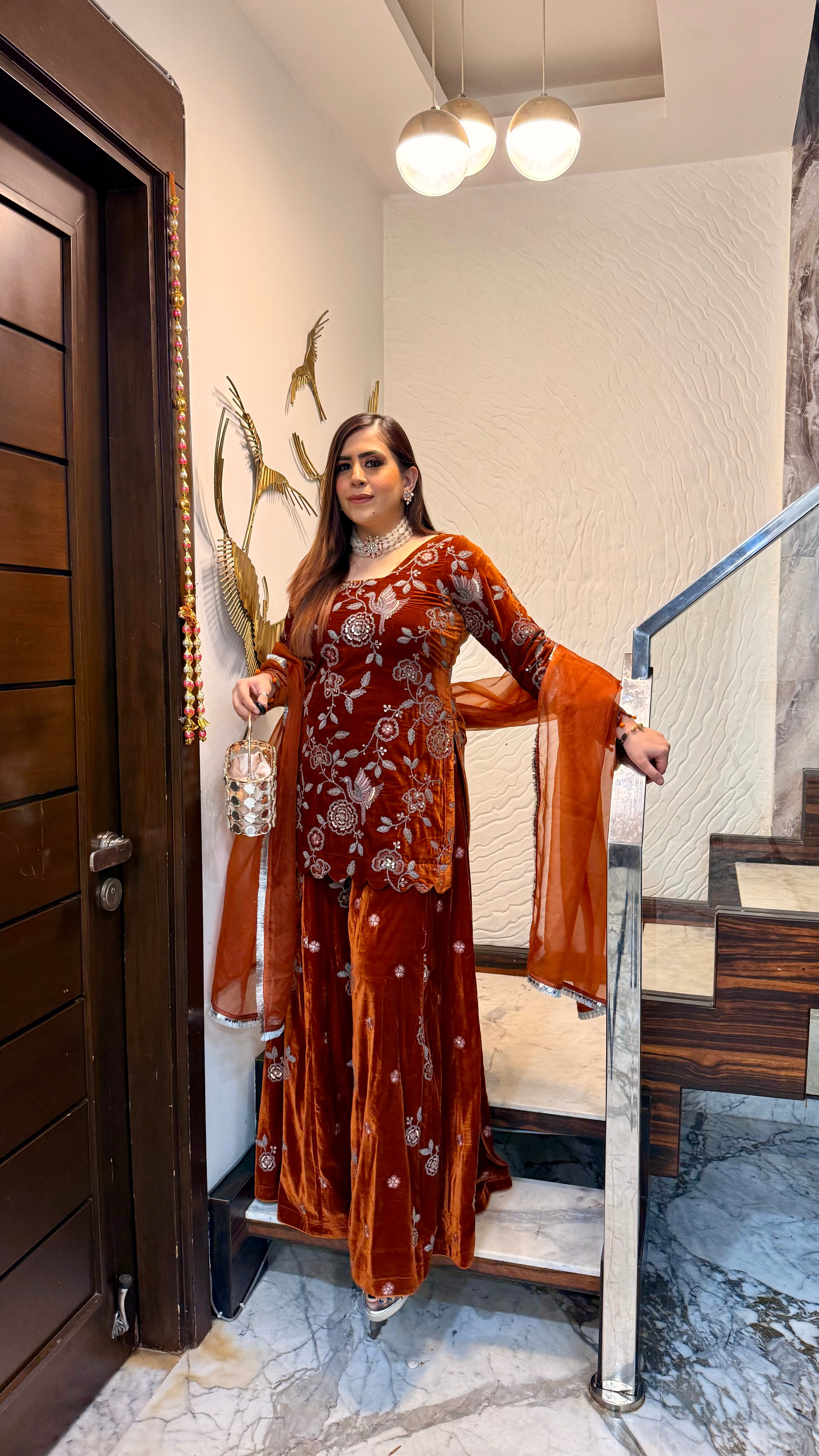 Sunset Radiance Sharara Suit