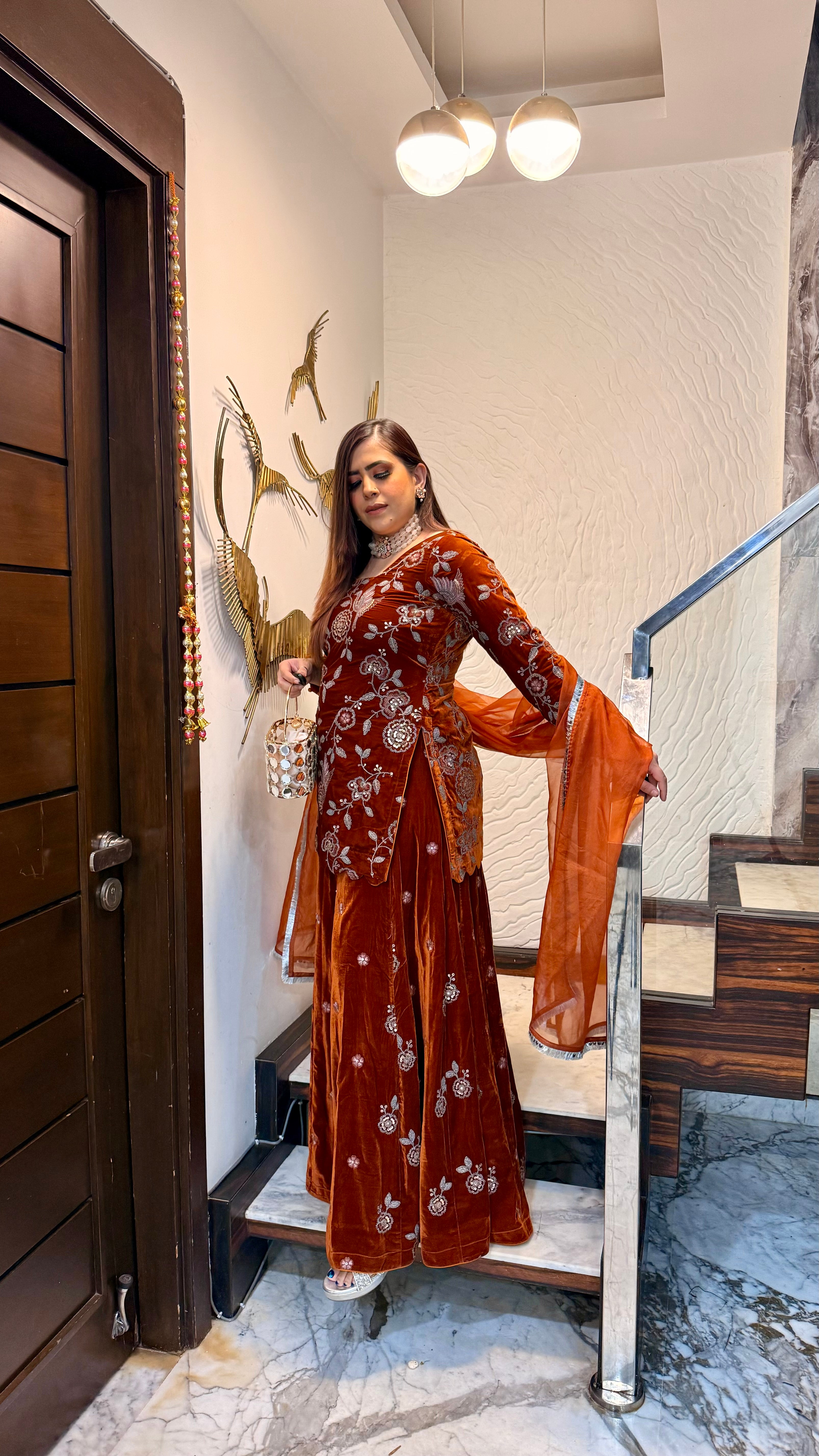 Sunset Radiance Sharara Suit