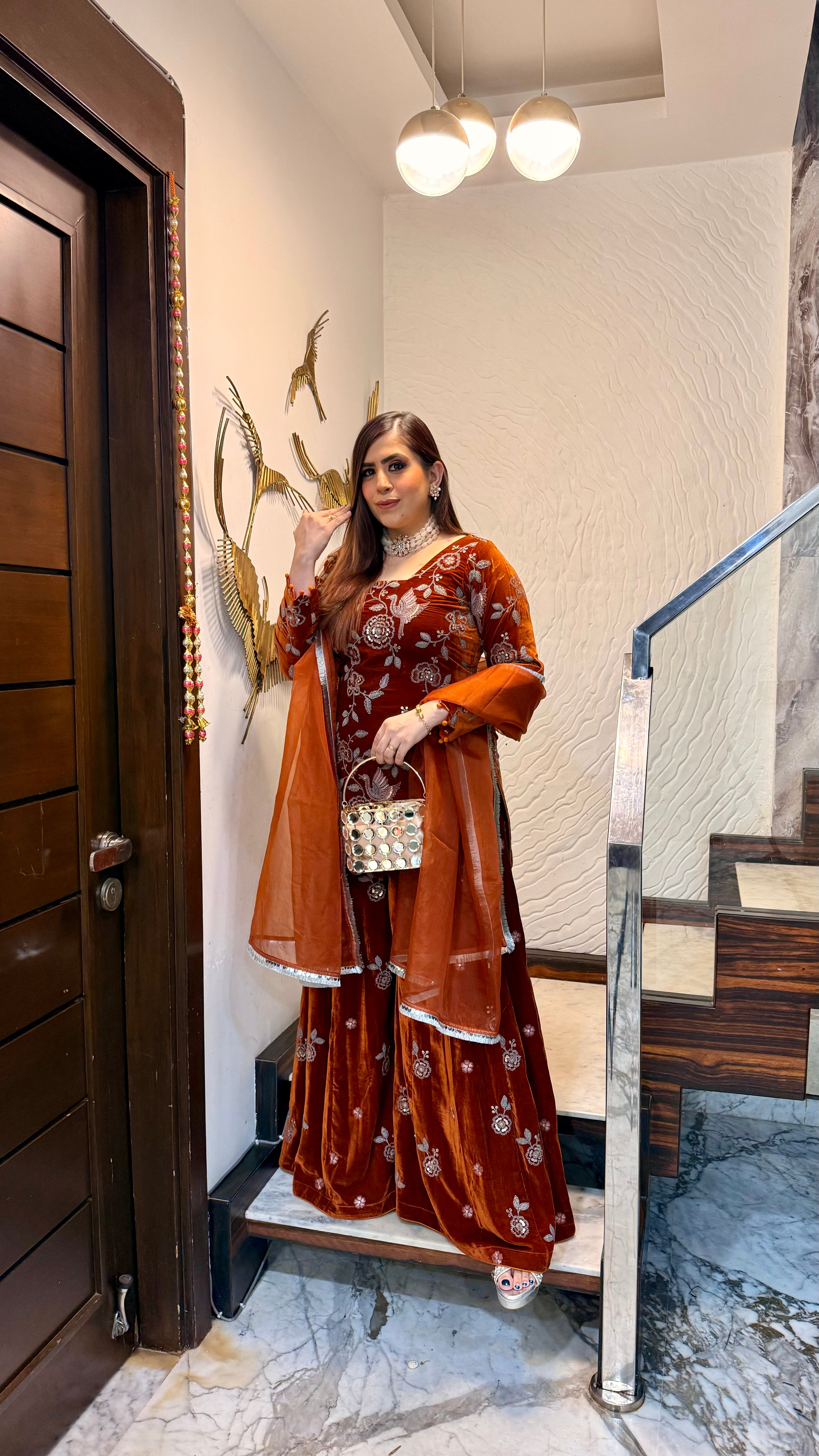 Sunset Radiance Sharara Suit