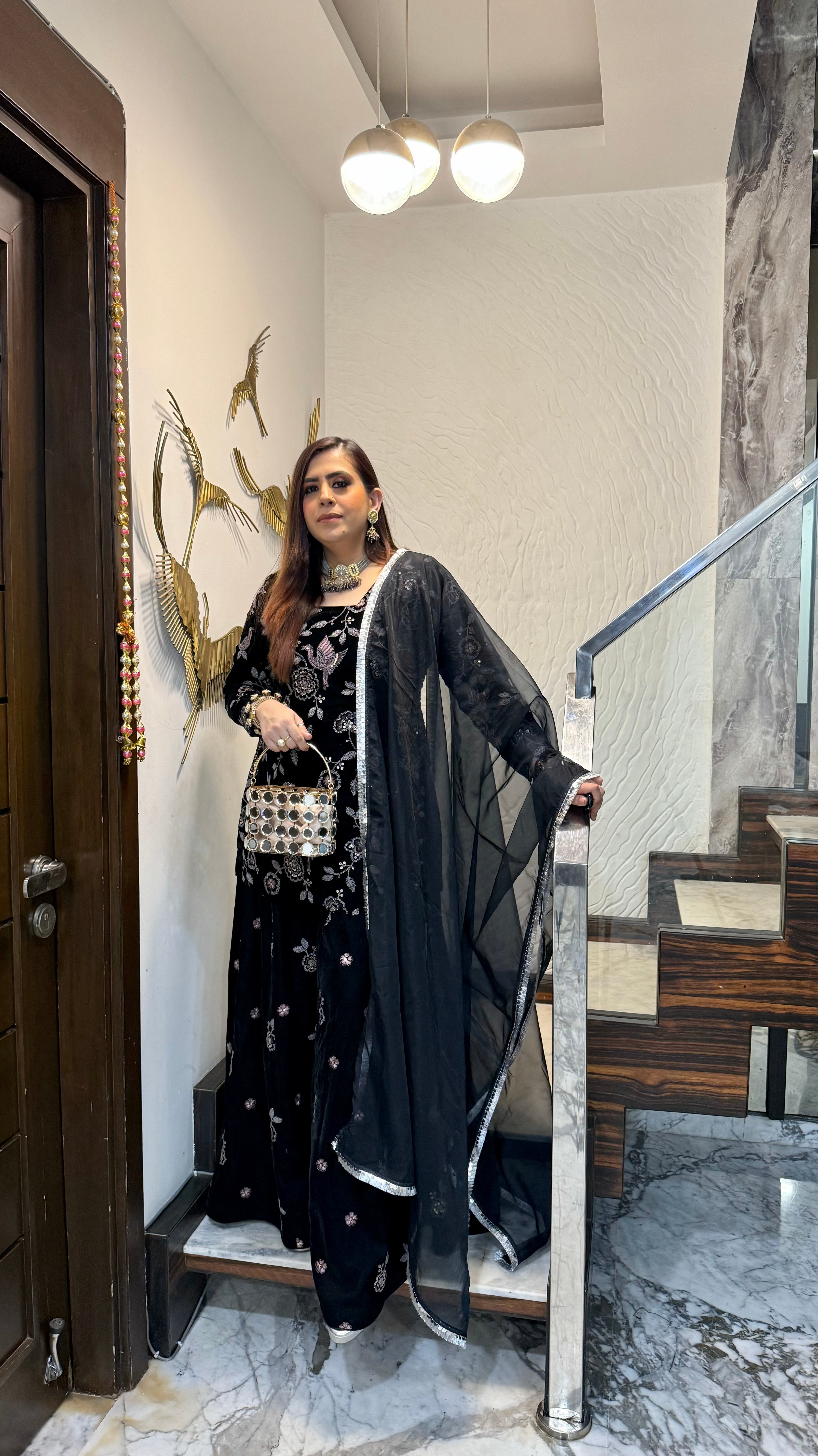 Black Magic Sharara Suit