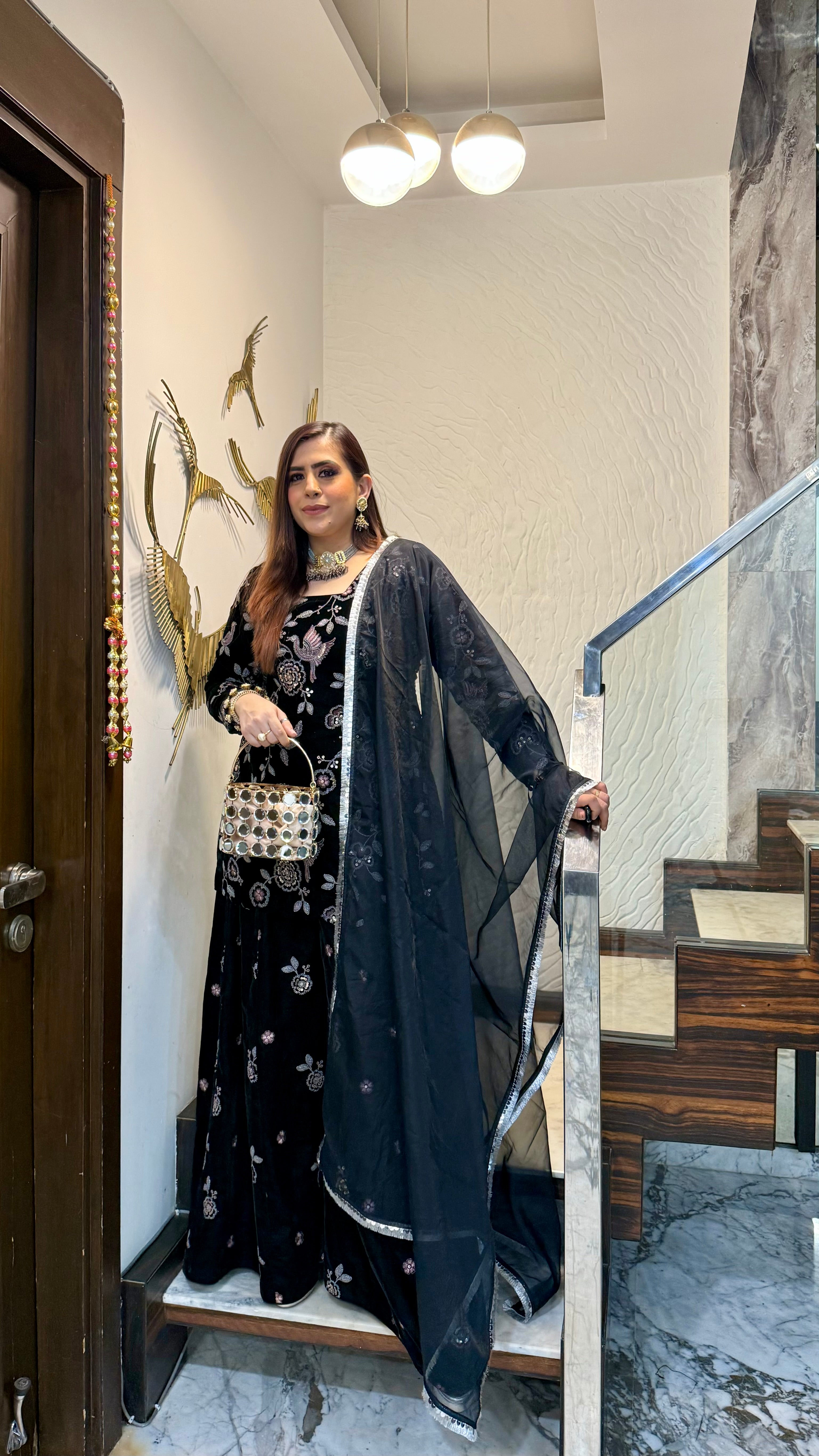 Black Magic Sharara Suit