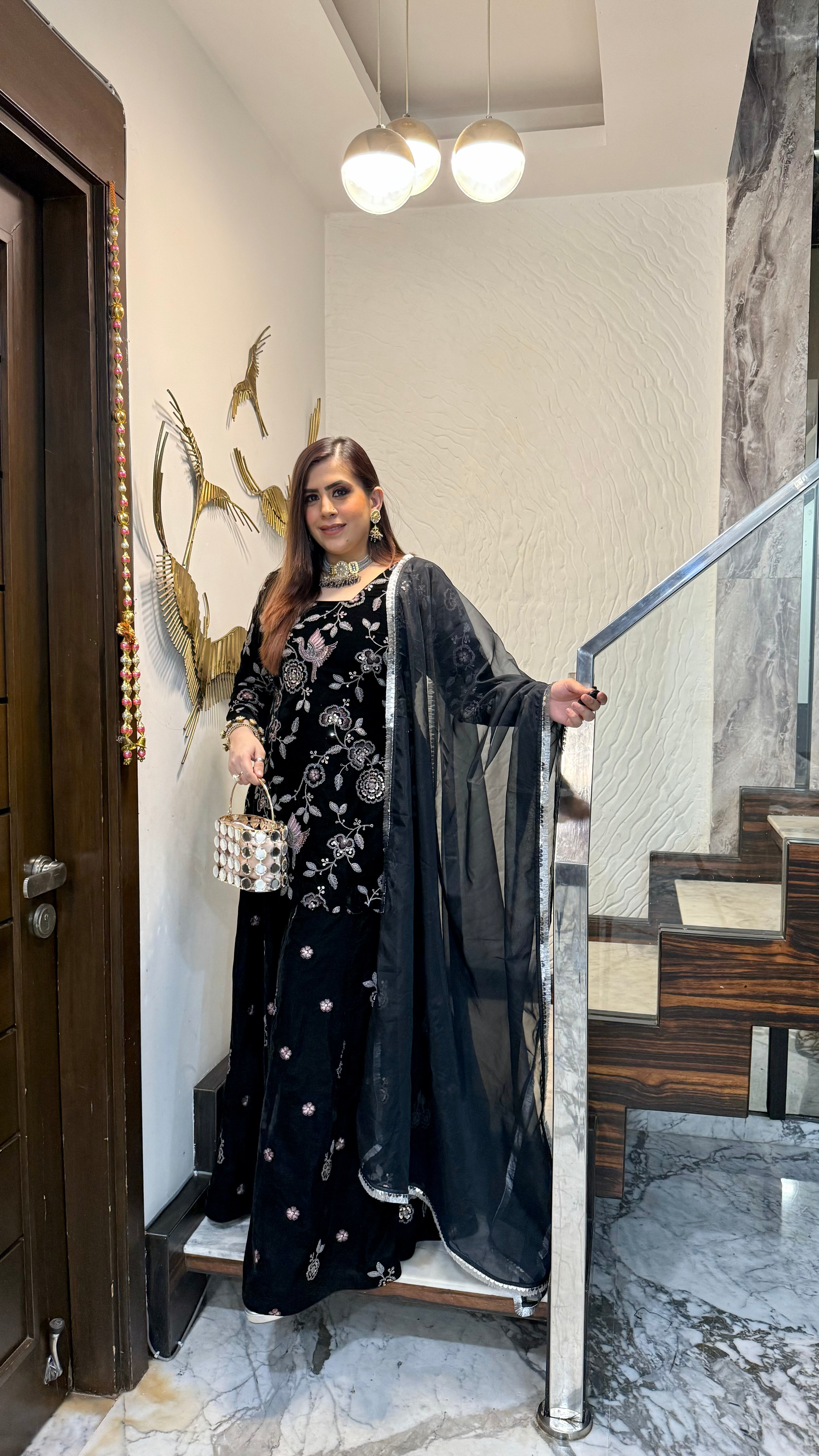 Black Magic Sharara Suit