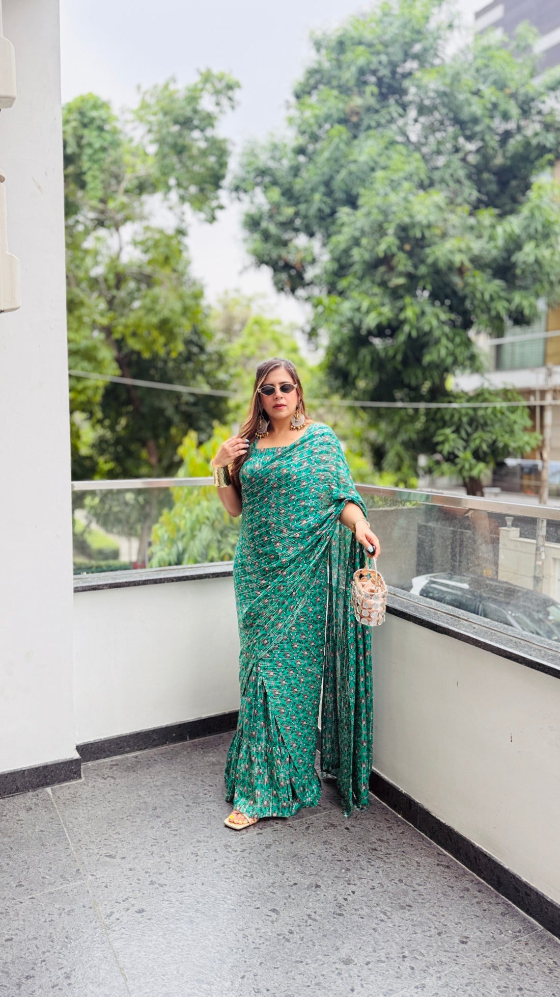 Green Maxi Saree