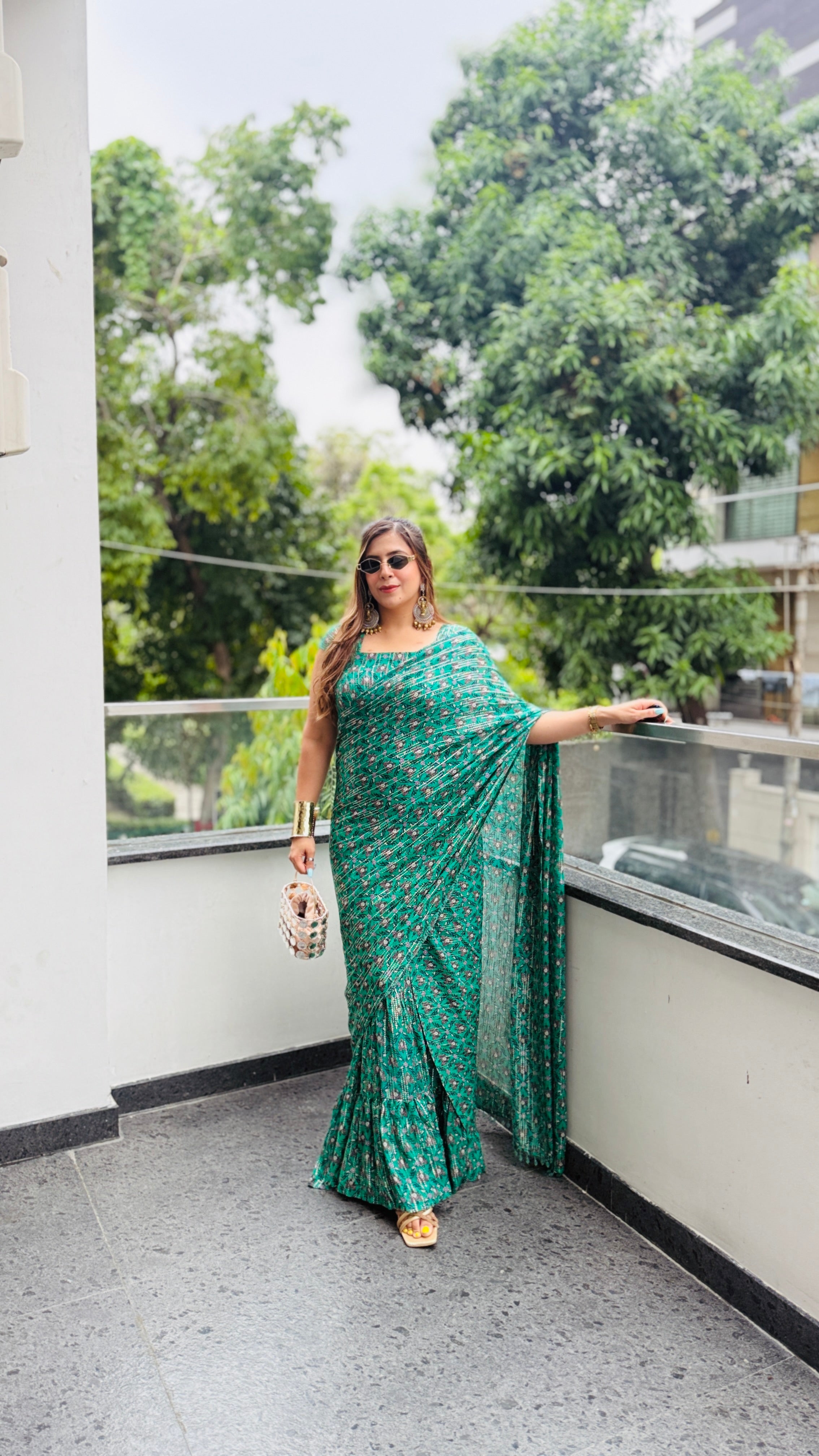 Green Maxi Saree