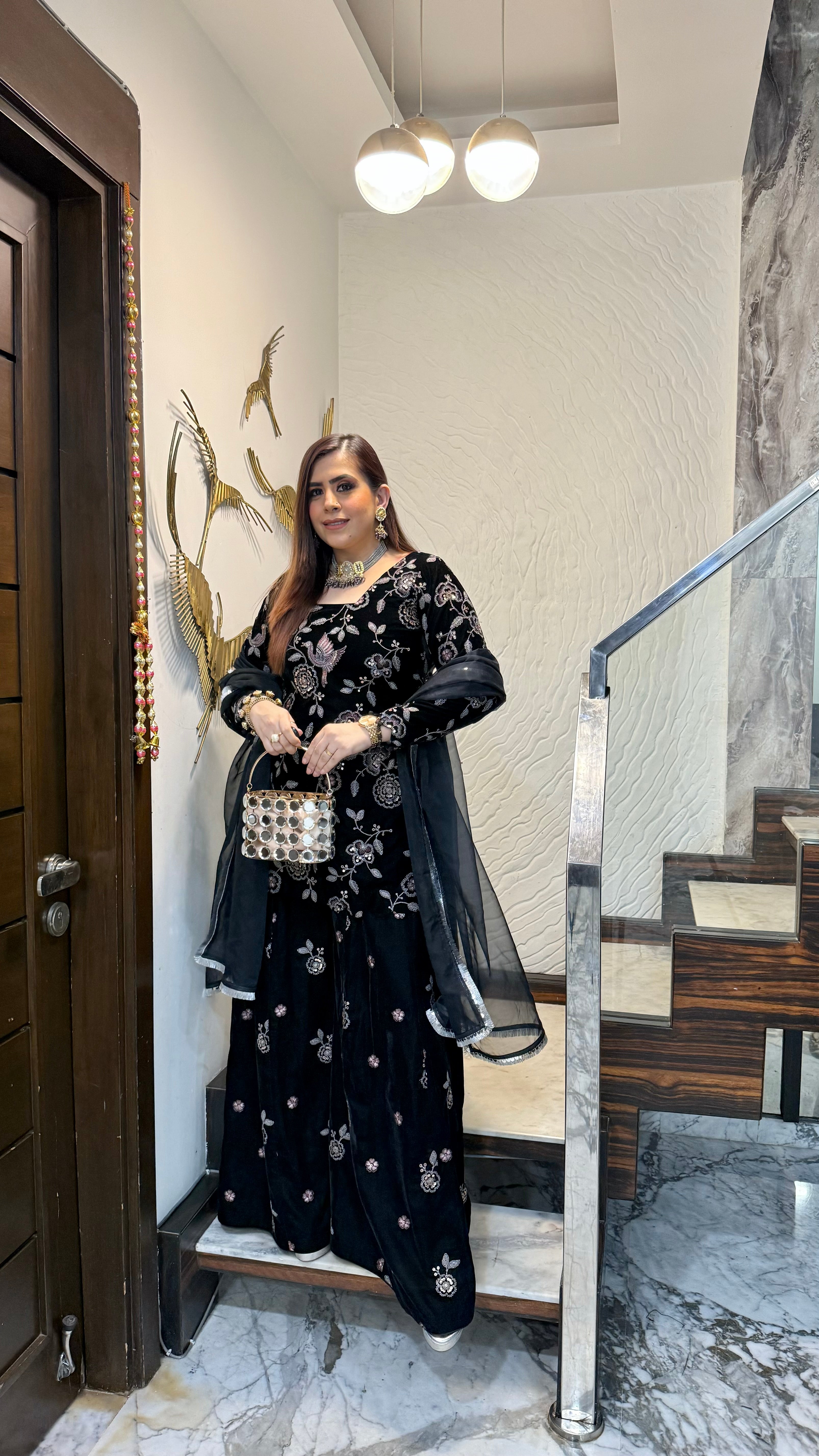 Black Magic Sharara Suit