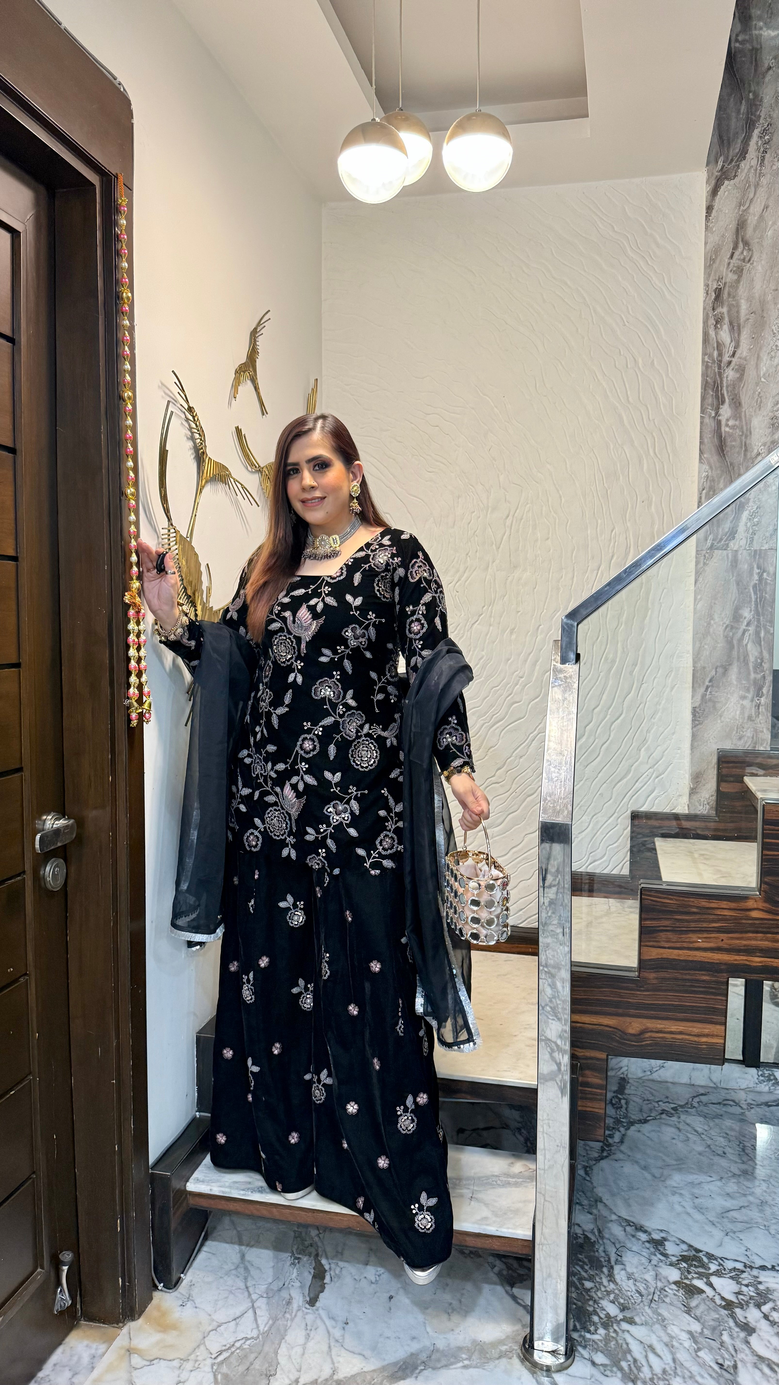 Black Magic Sharara Suit