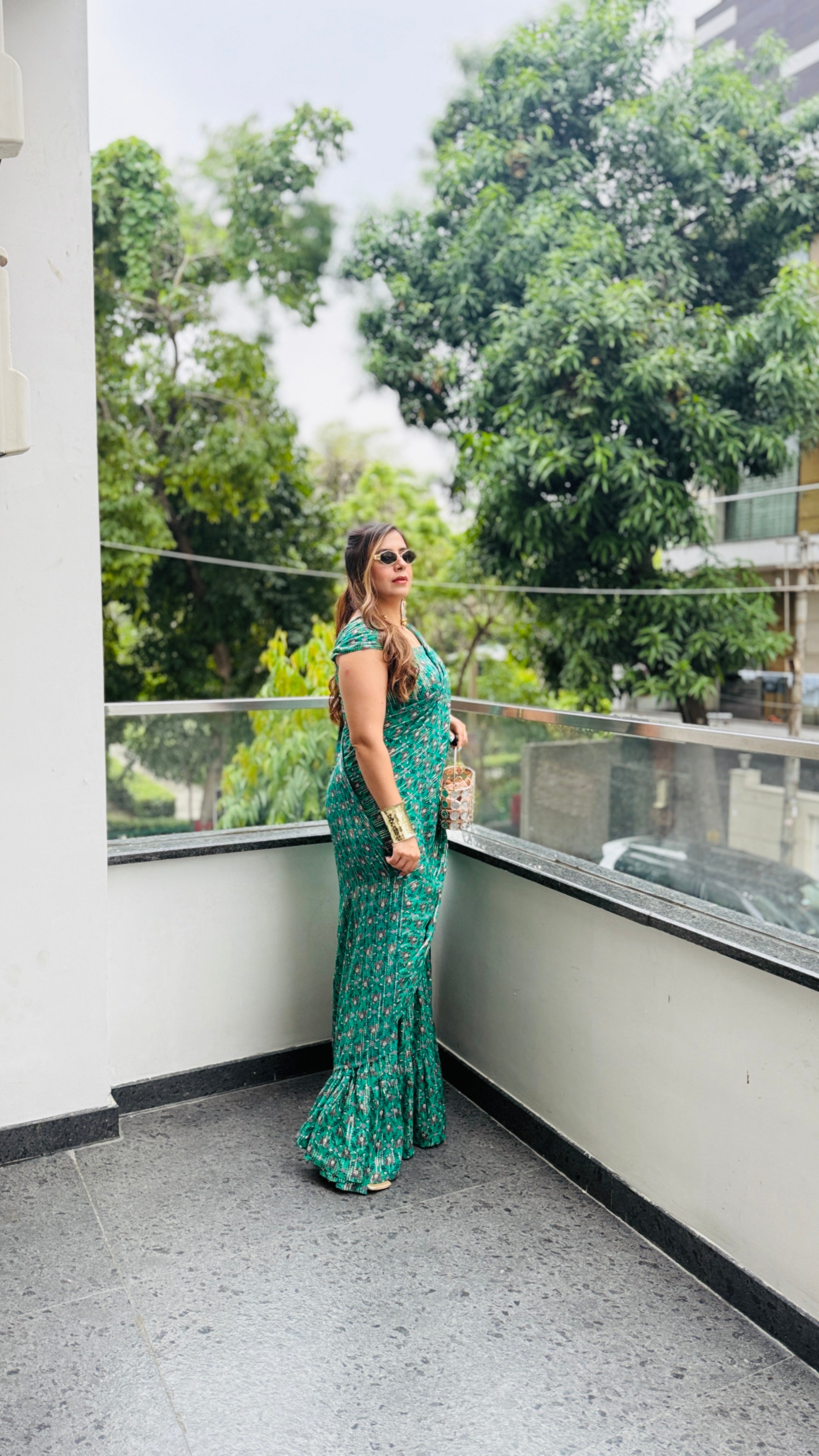 Green Maxi Saree