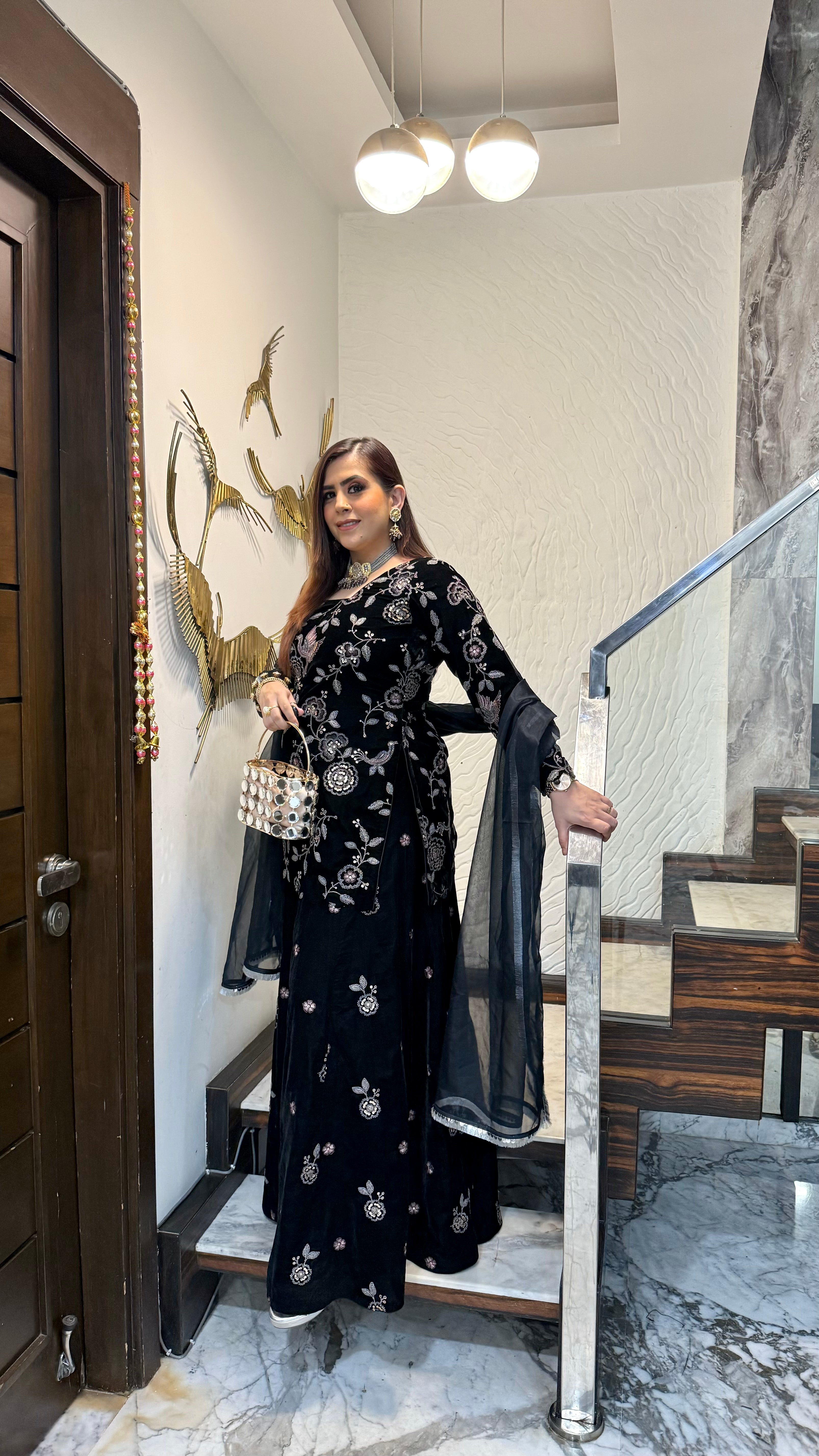 Black Magic Sharara Suit