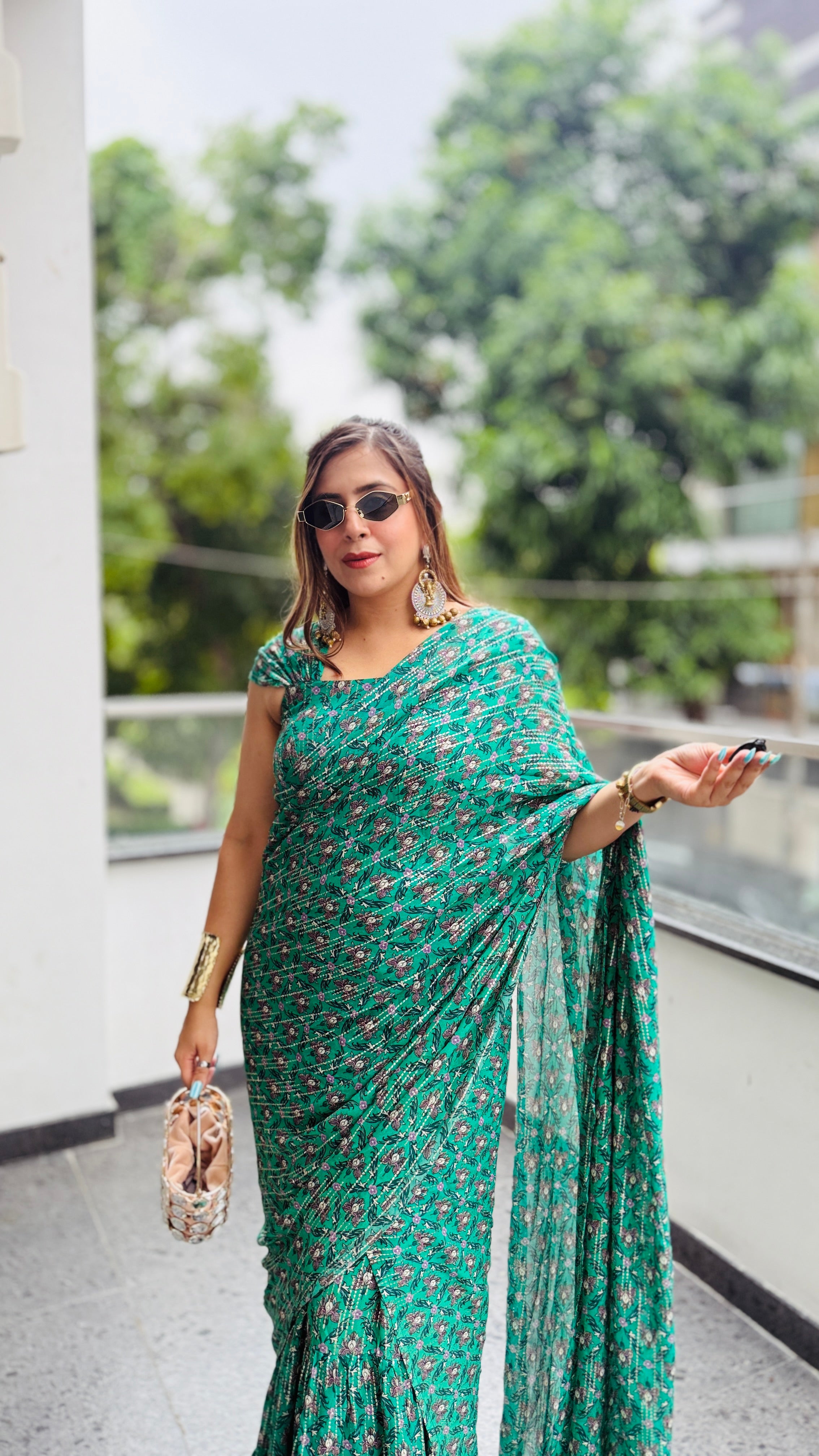 Green Maxi Saree