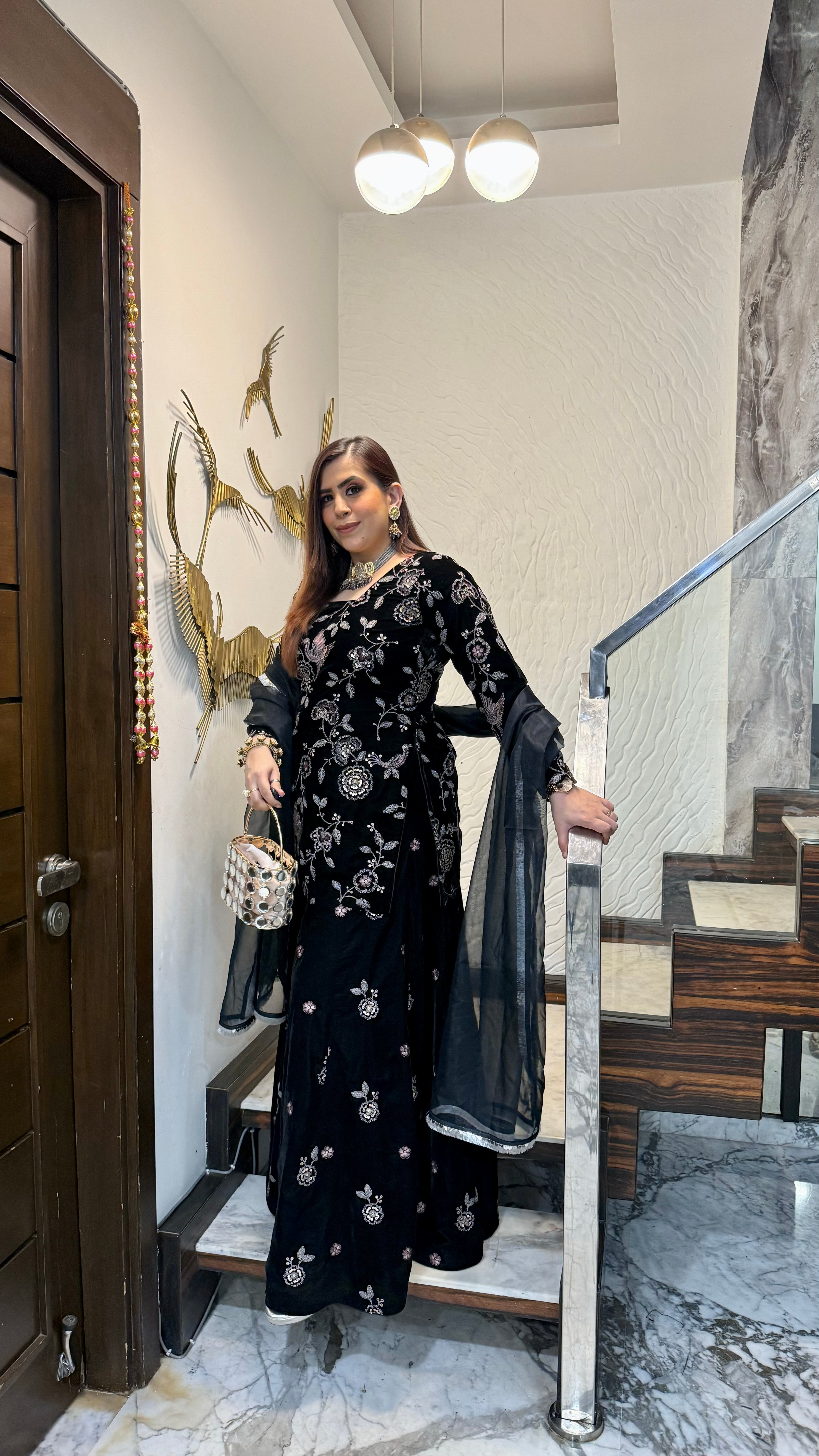 Black Magic Sharara Suit