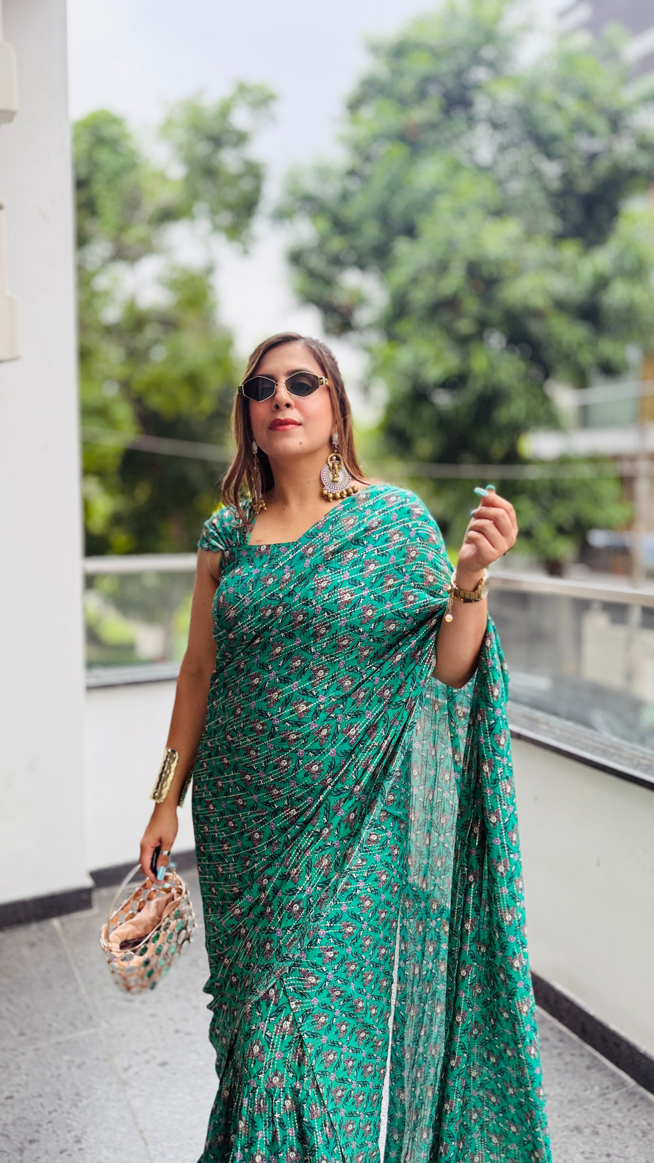 Green Maxi Saree