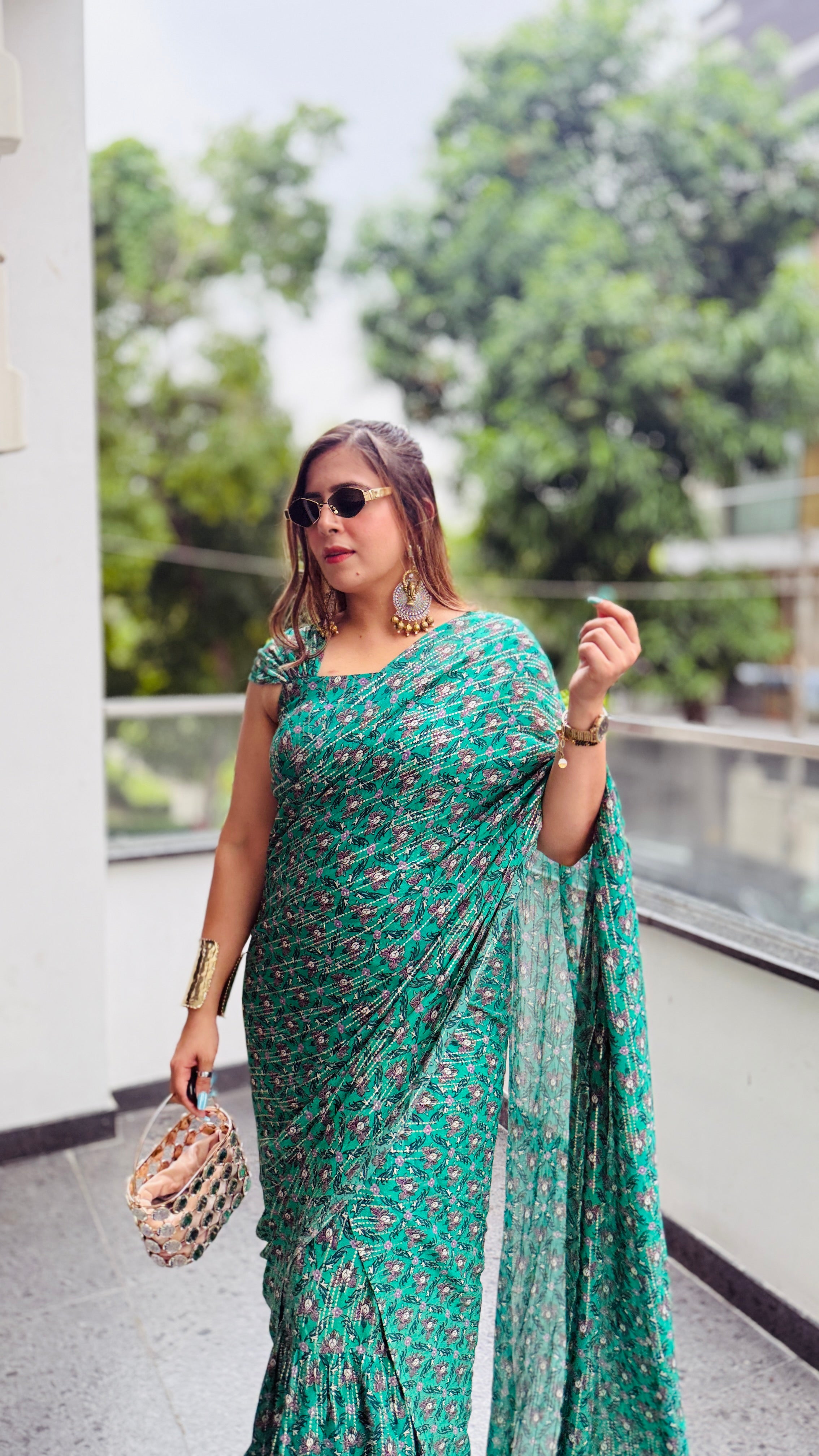 Green Maxi Saree