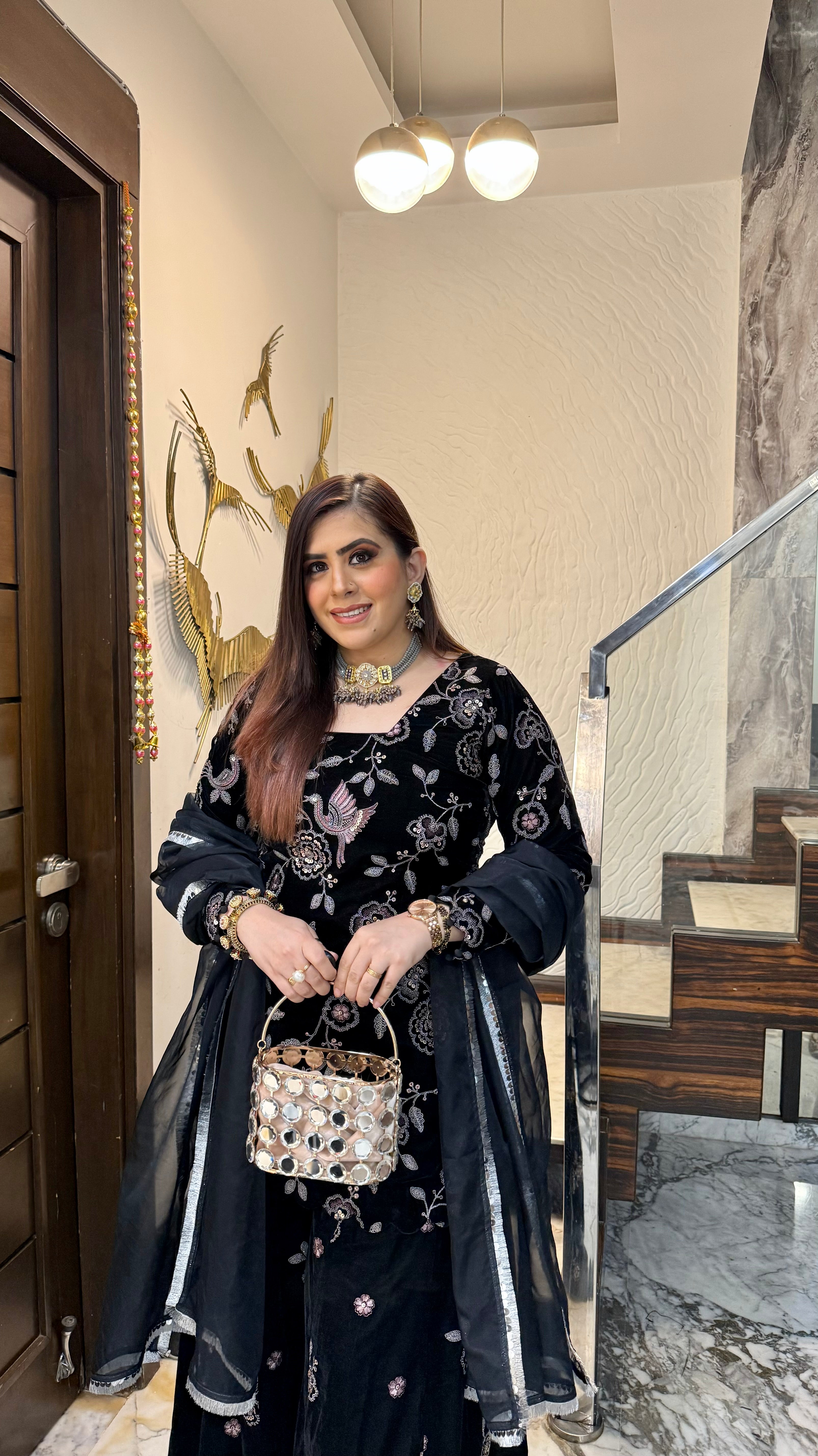 Black Magic Sharara Suit