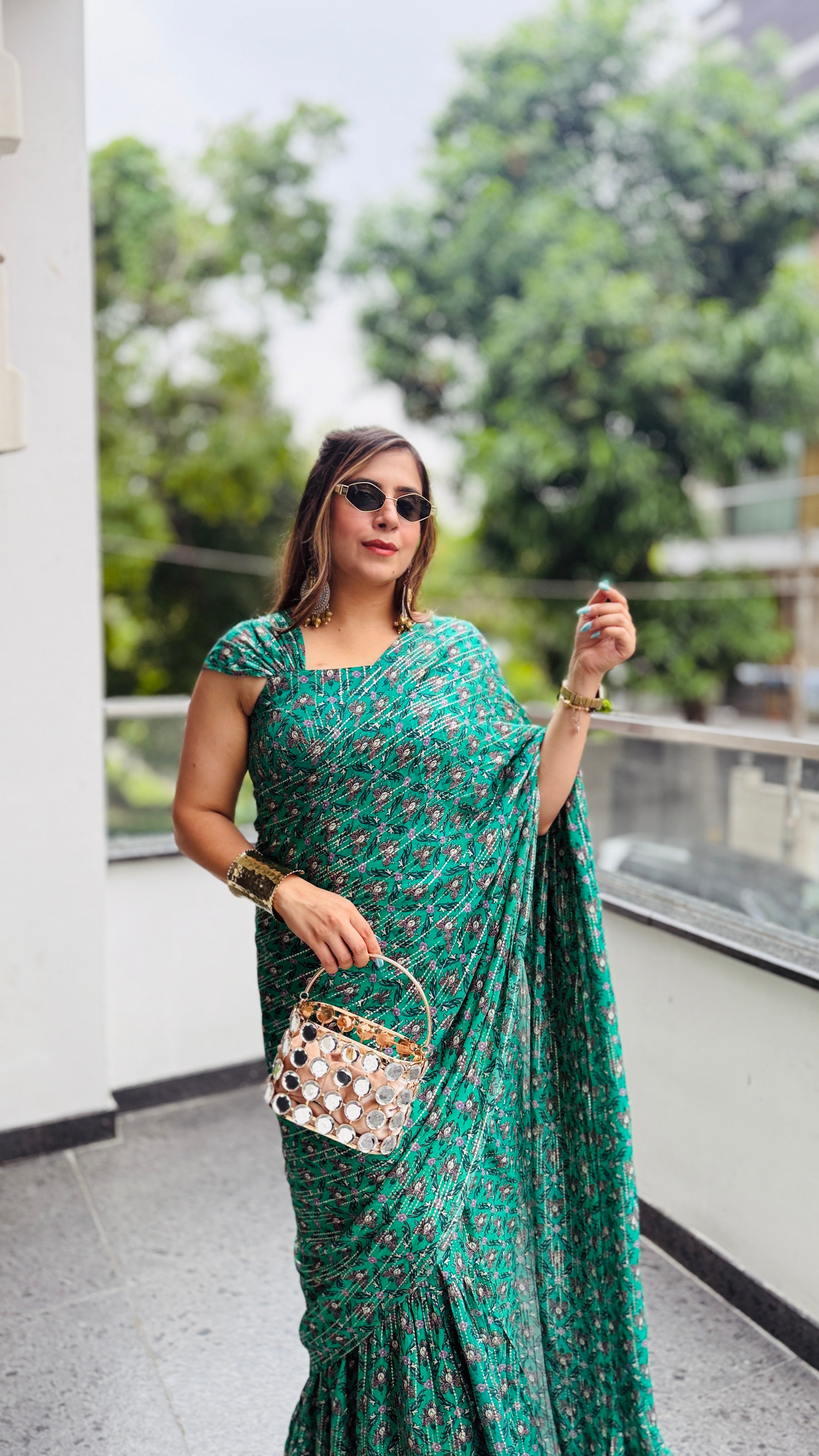 Green Maxi Saree