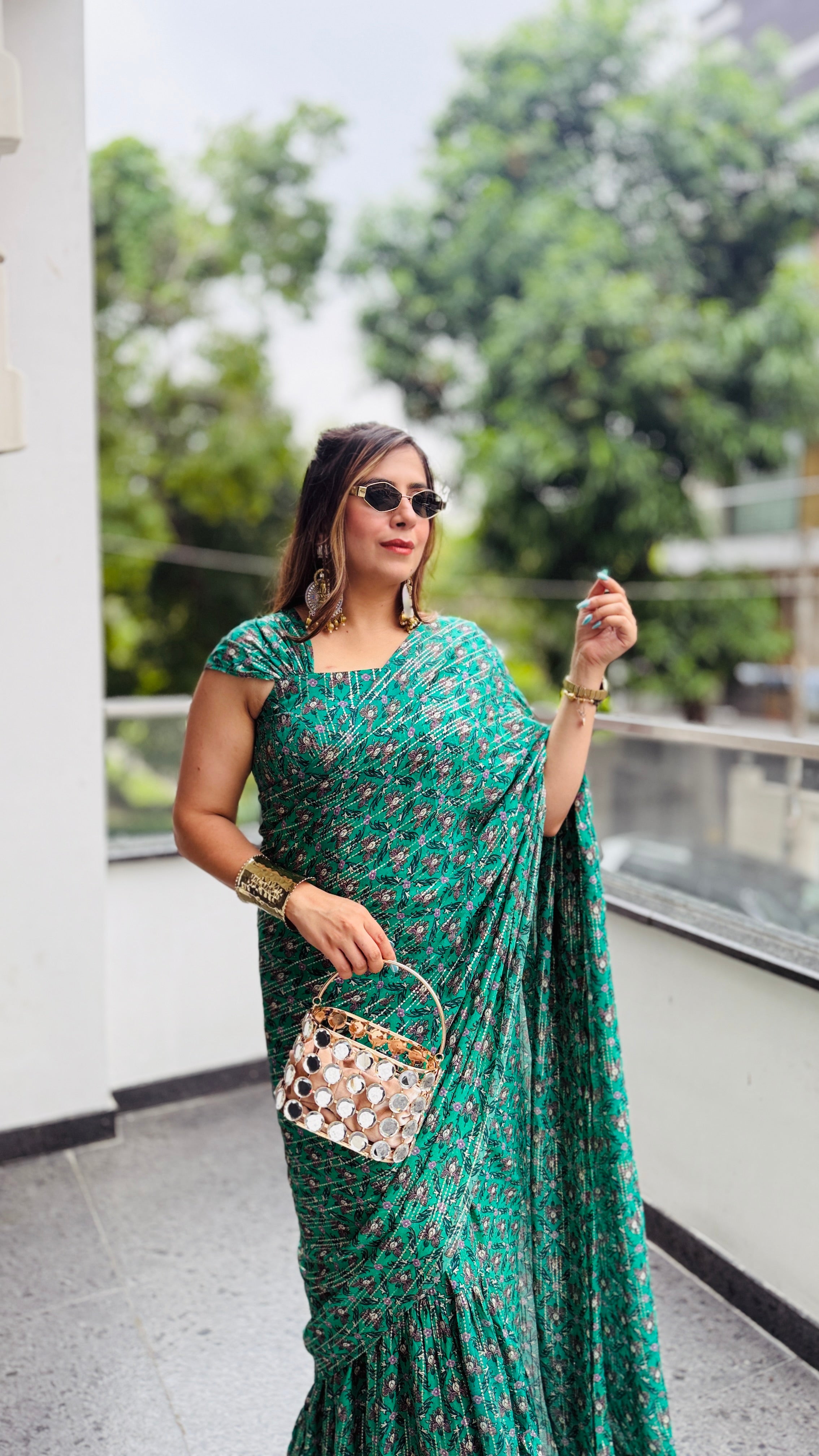 Green Maxi Saree