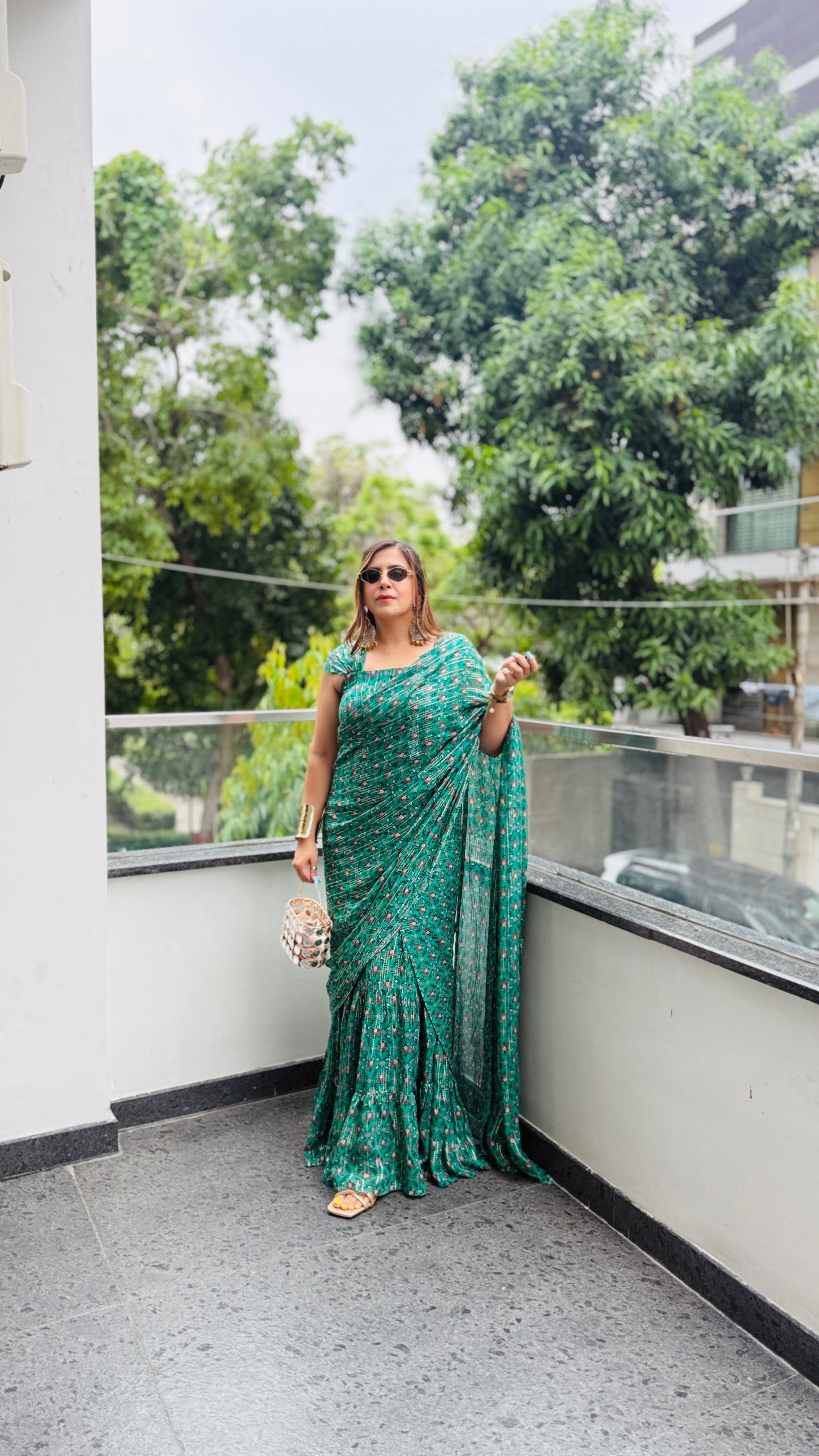 Green Maxi Saree