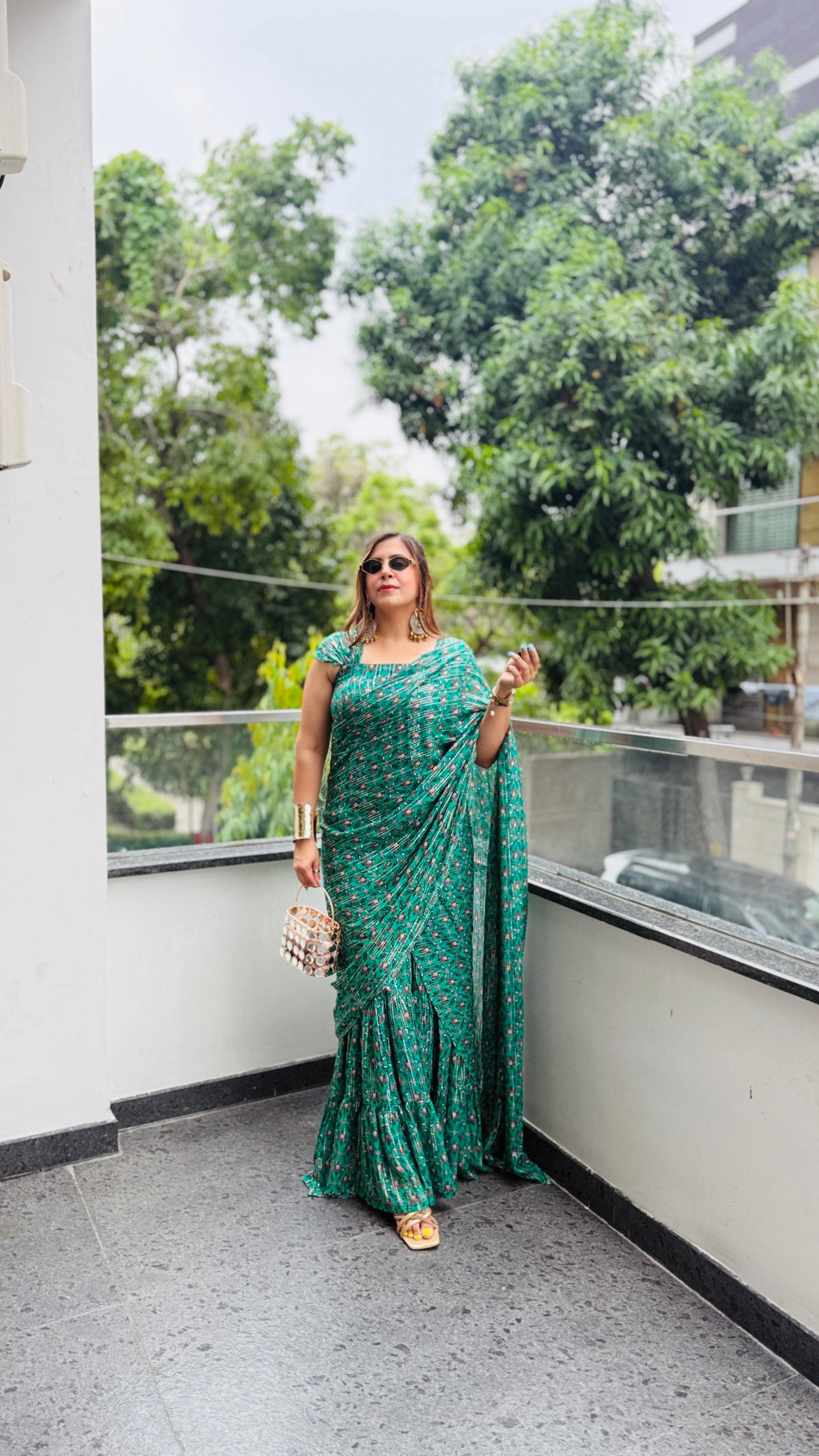 Green Maxi Saree