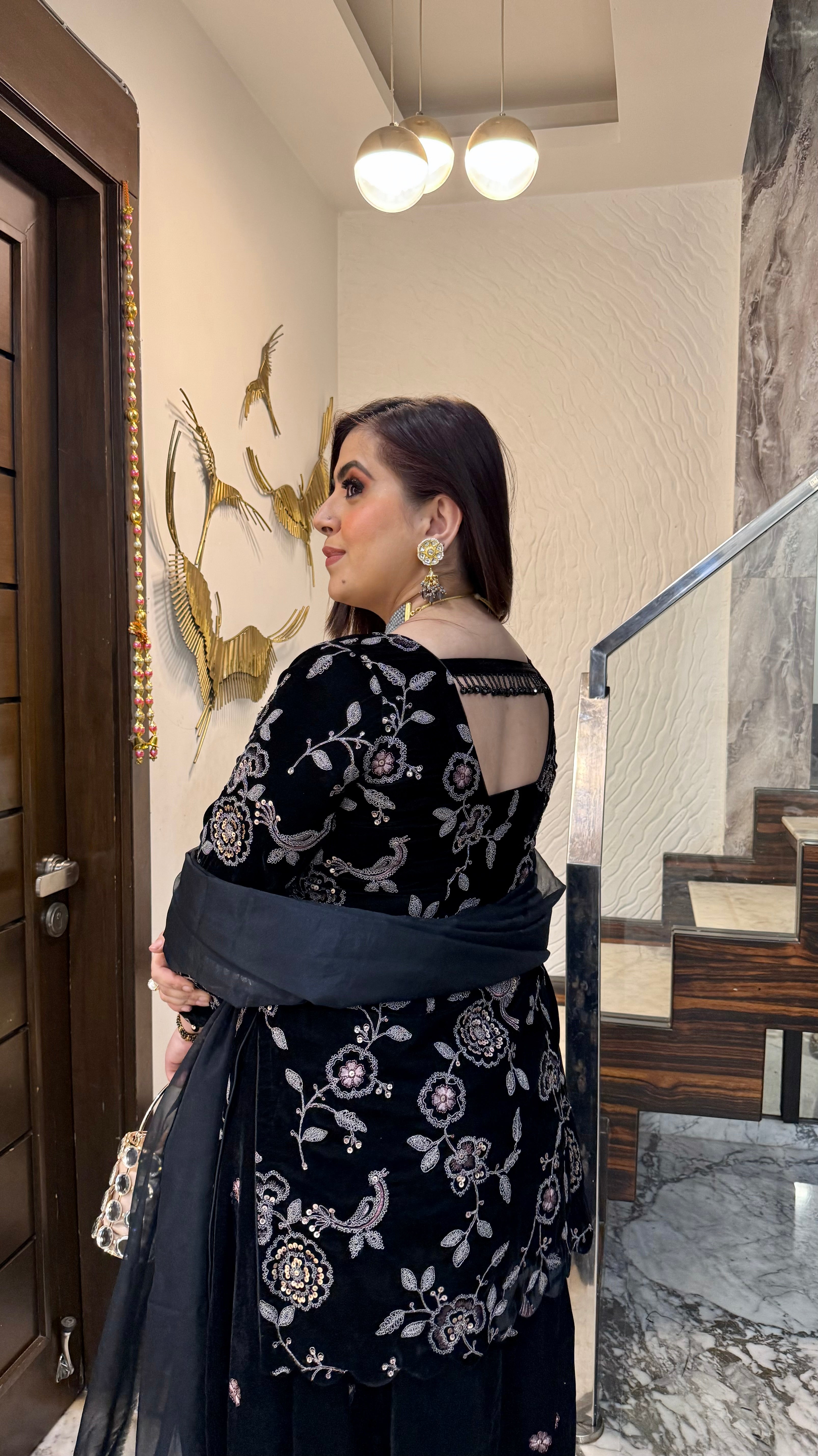 Black Magic Sharara Suit