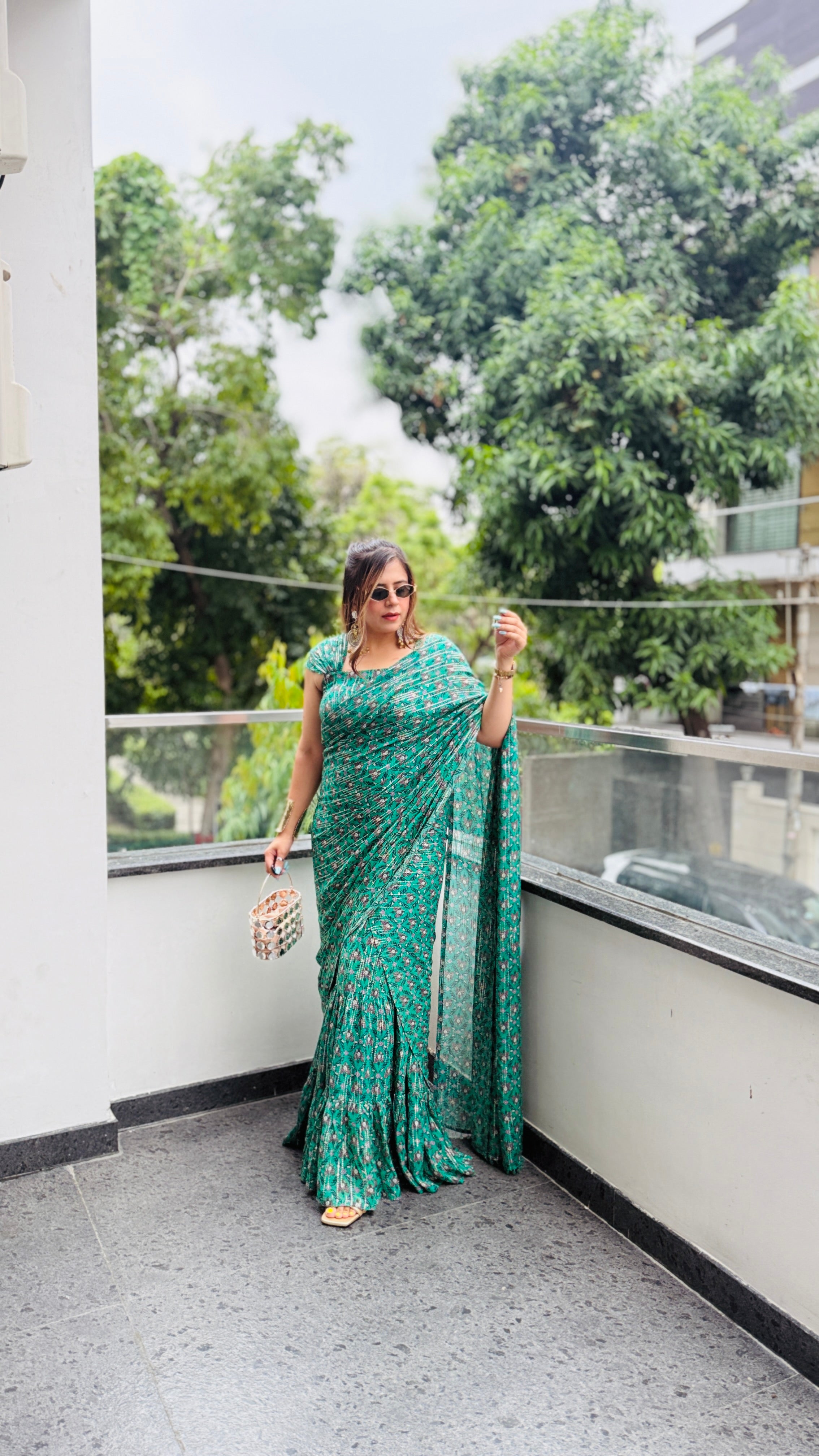 Green Maxi Saree