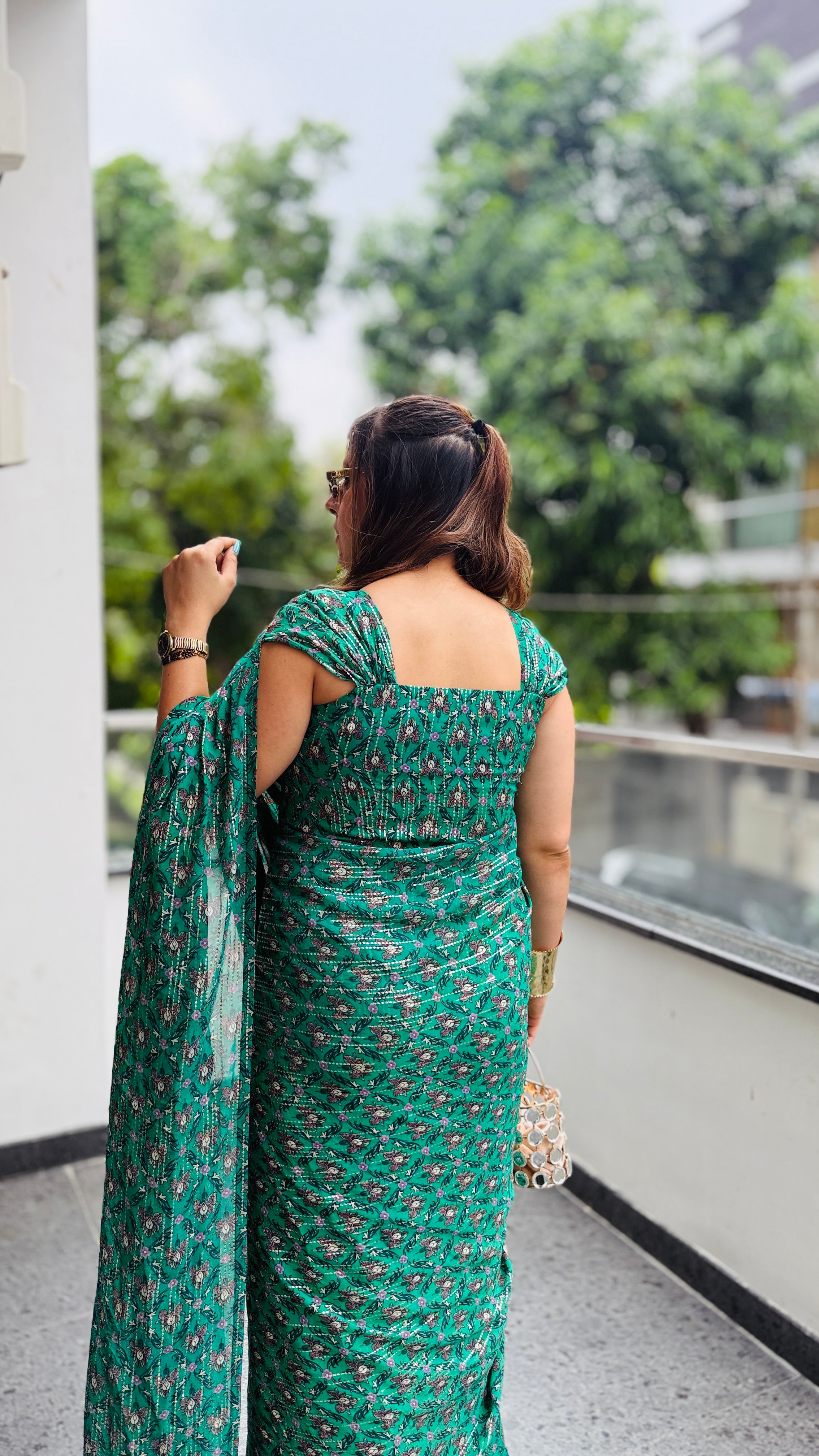 Green Maxi Saree