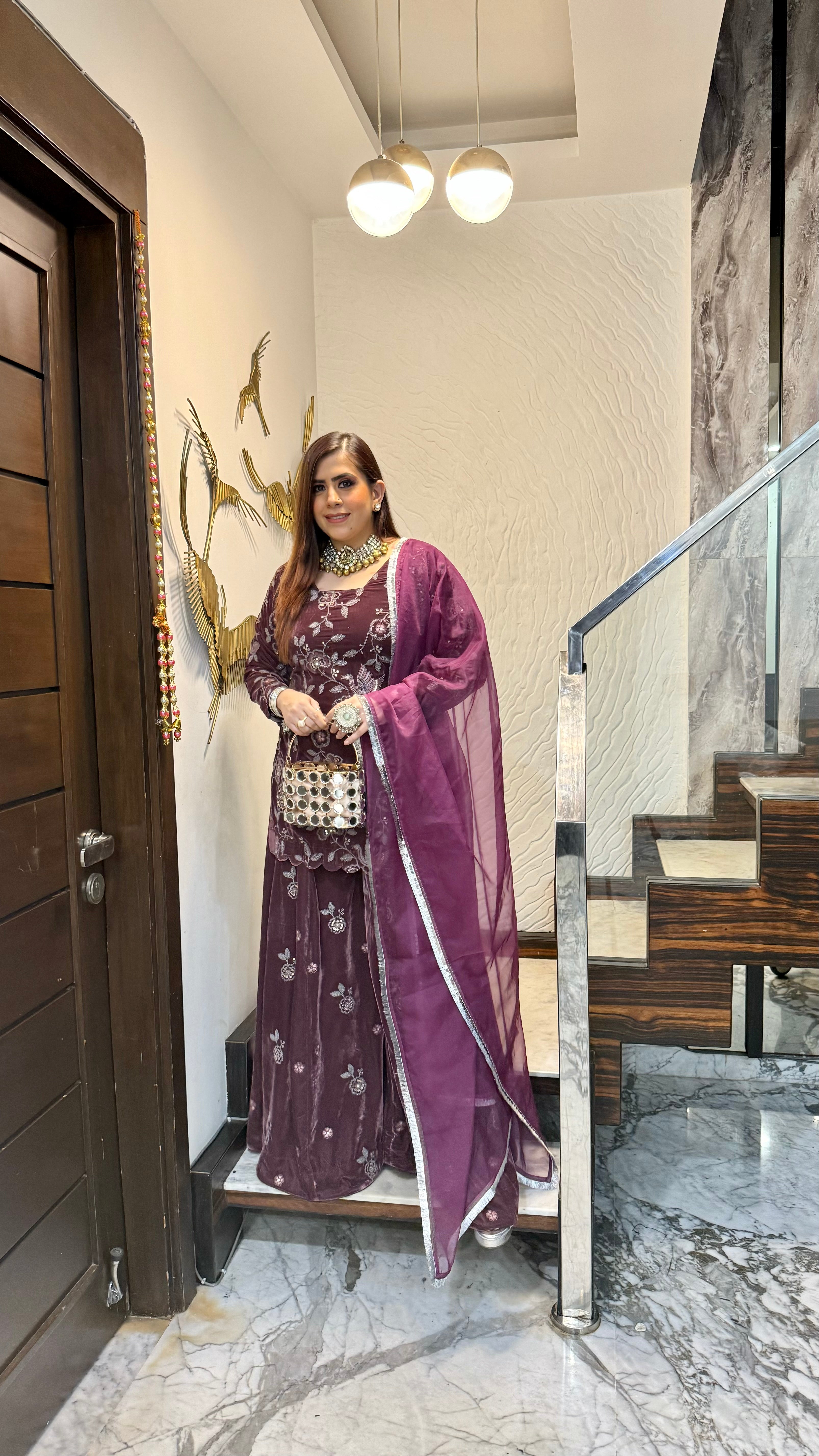 Mauve Story Sharara Suit