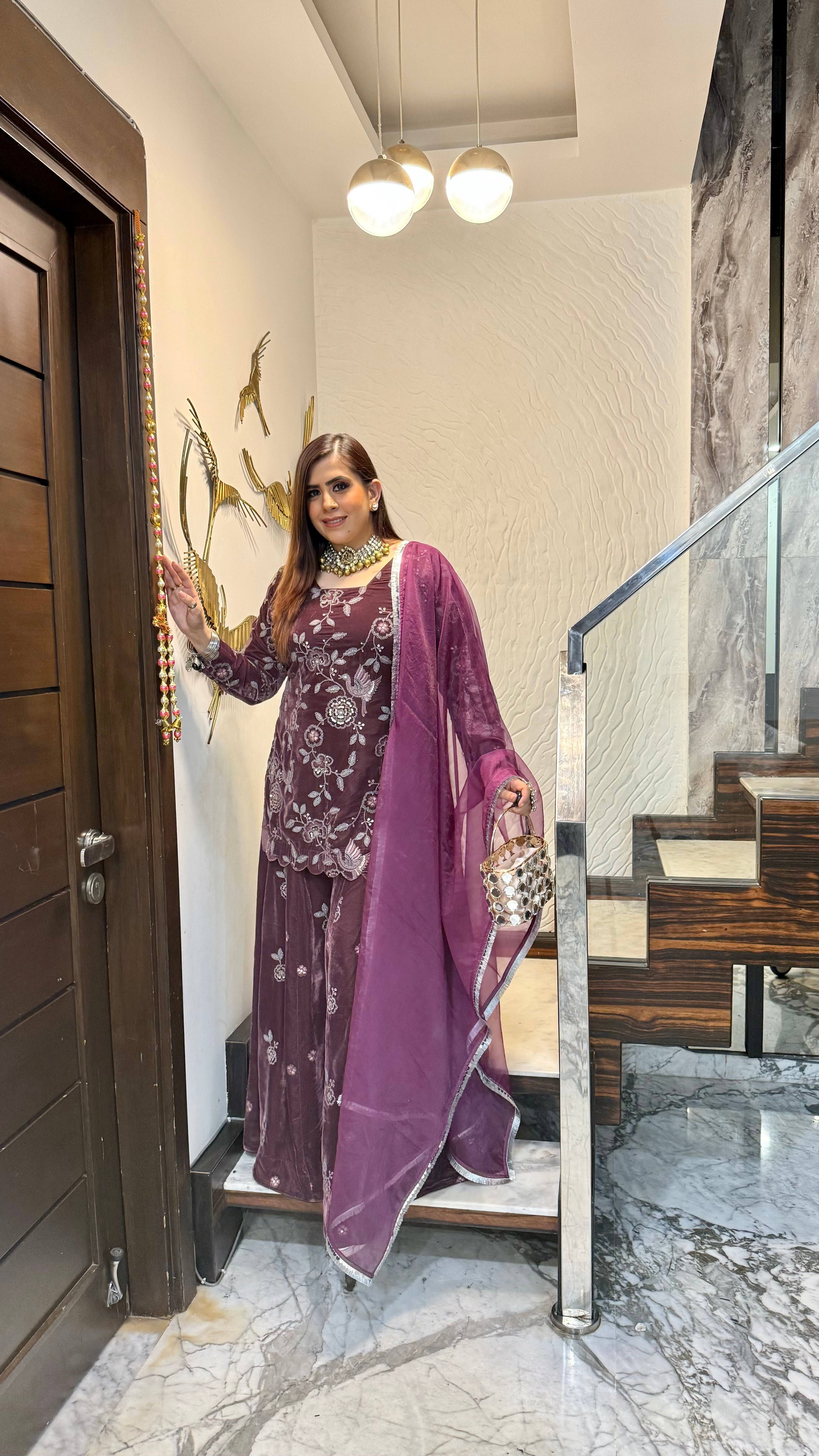 Mauve Story Sharara Suit