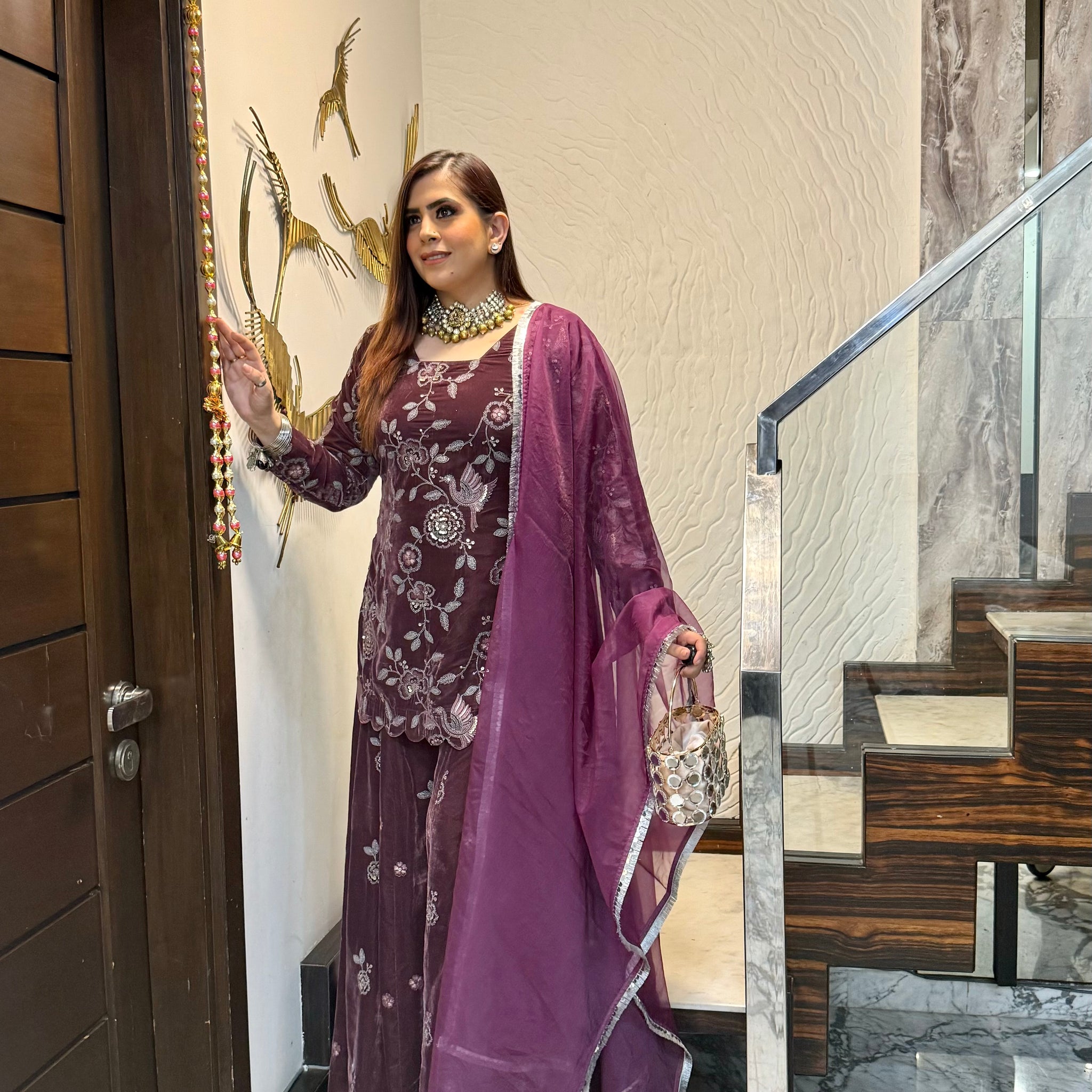 Mauve Story Sharara Suit