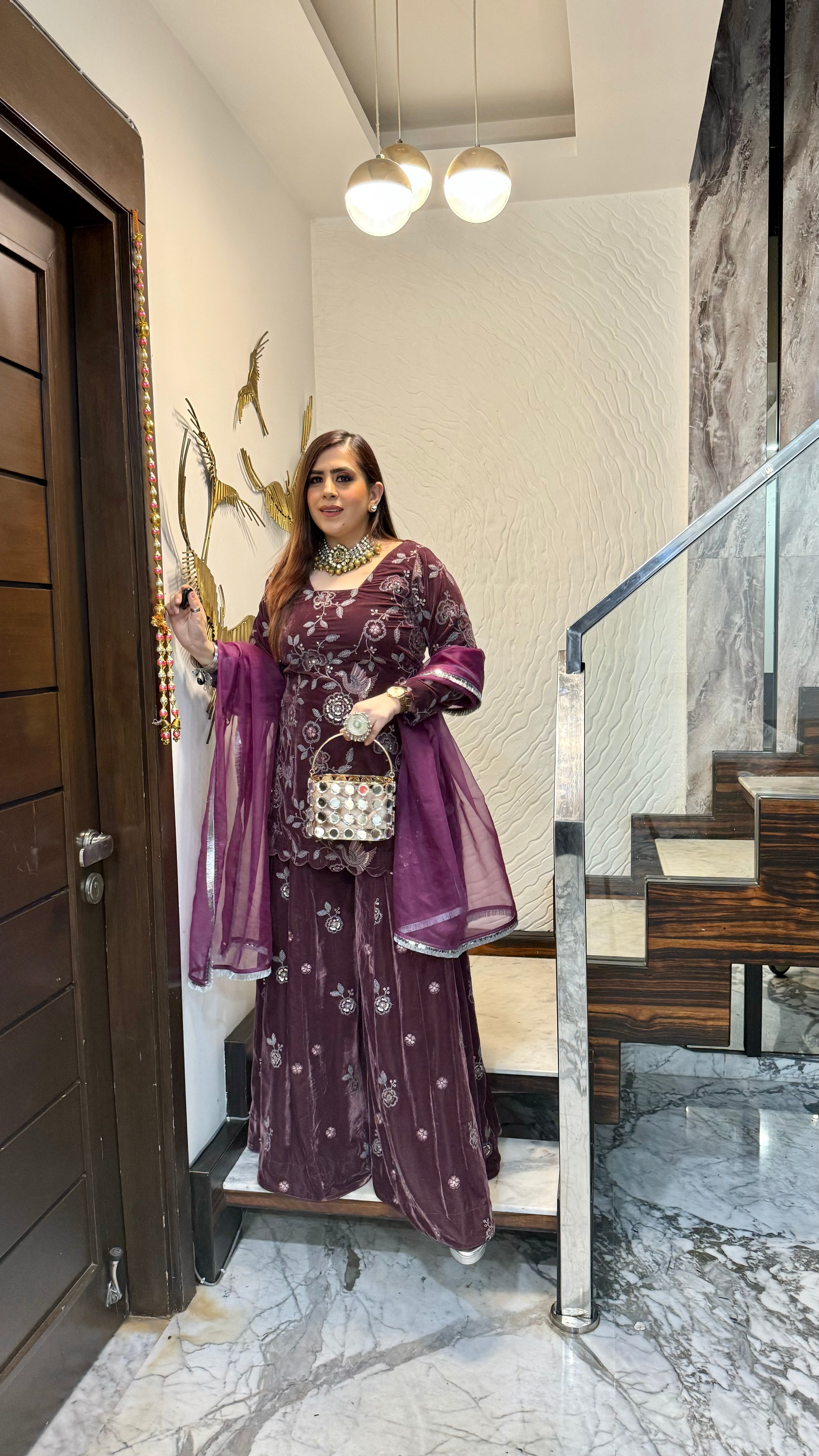 Mauve Story Sharara Suit