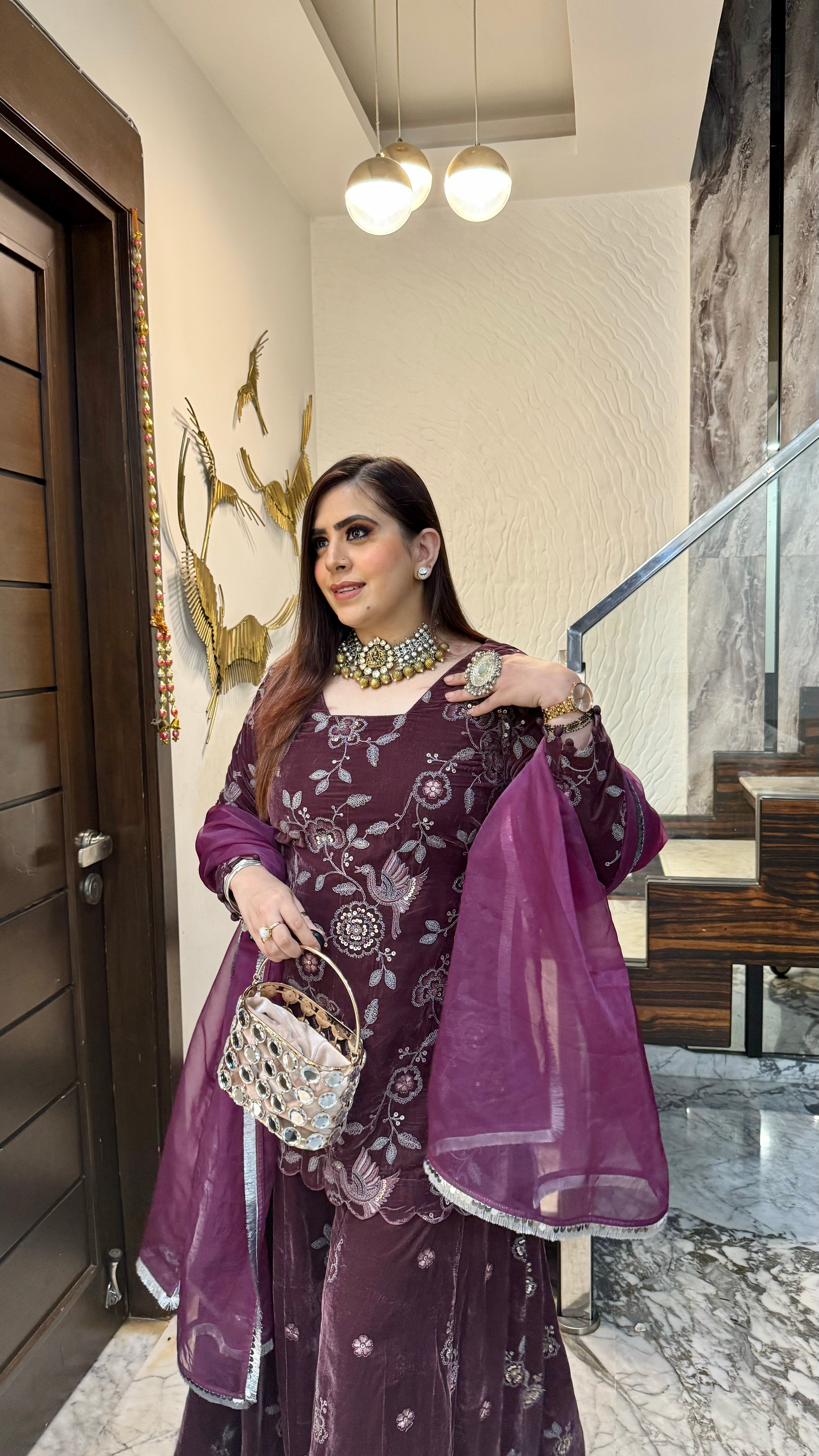Mauve Story Sharara Suit