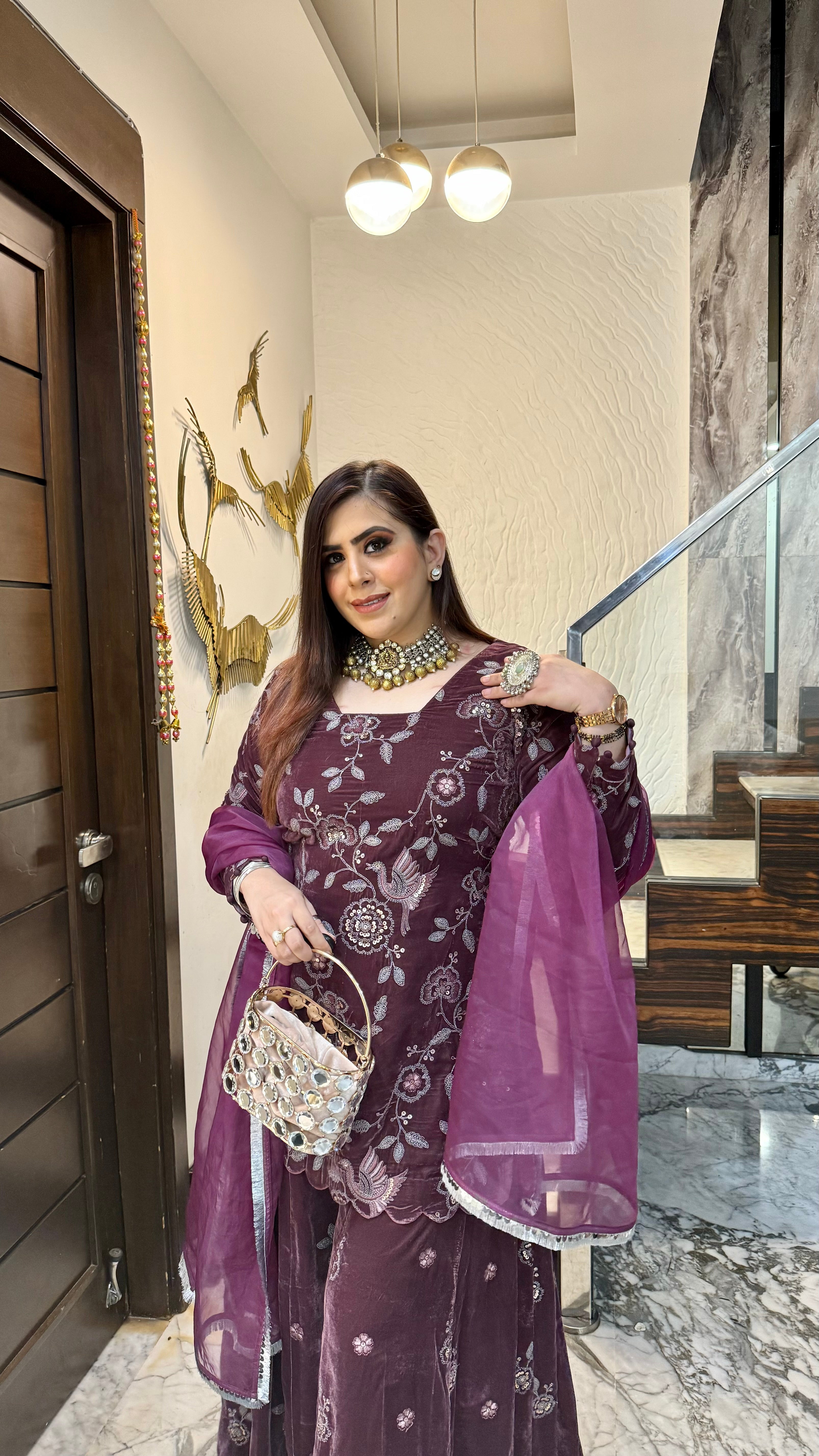 Mauve Story Sharara Suit