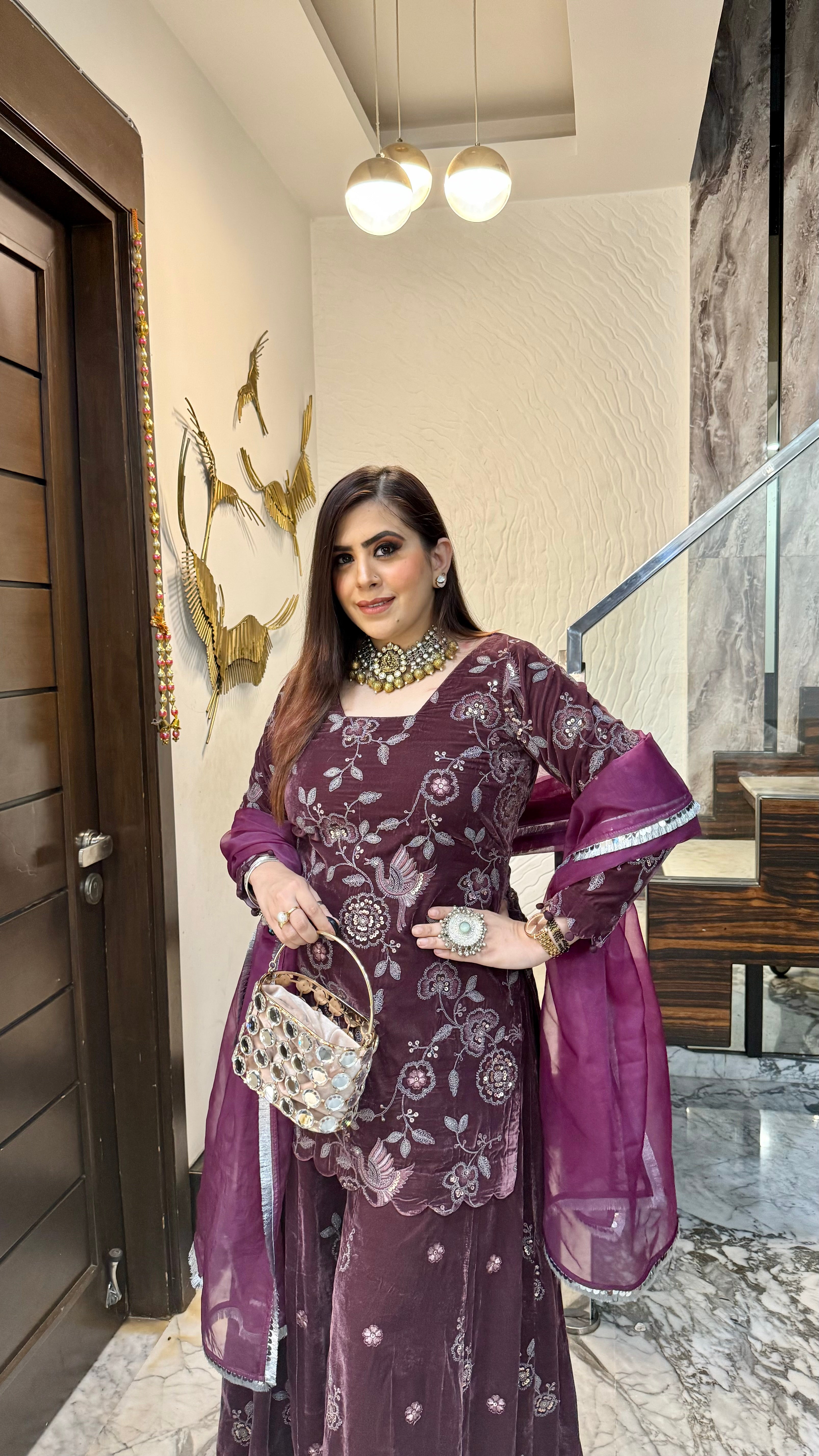 Mauve Story Sharara Suit