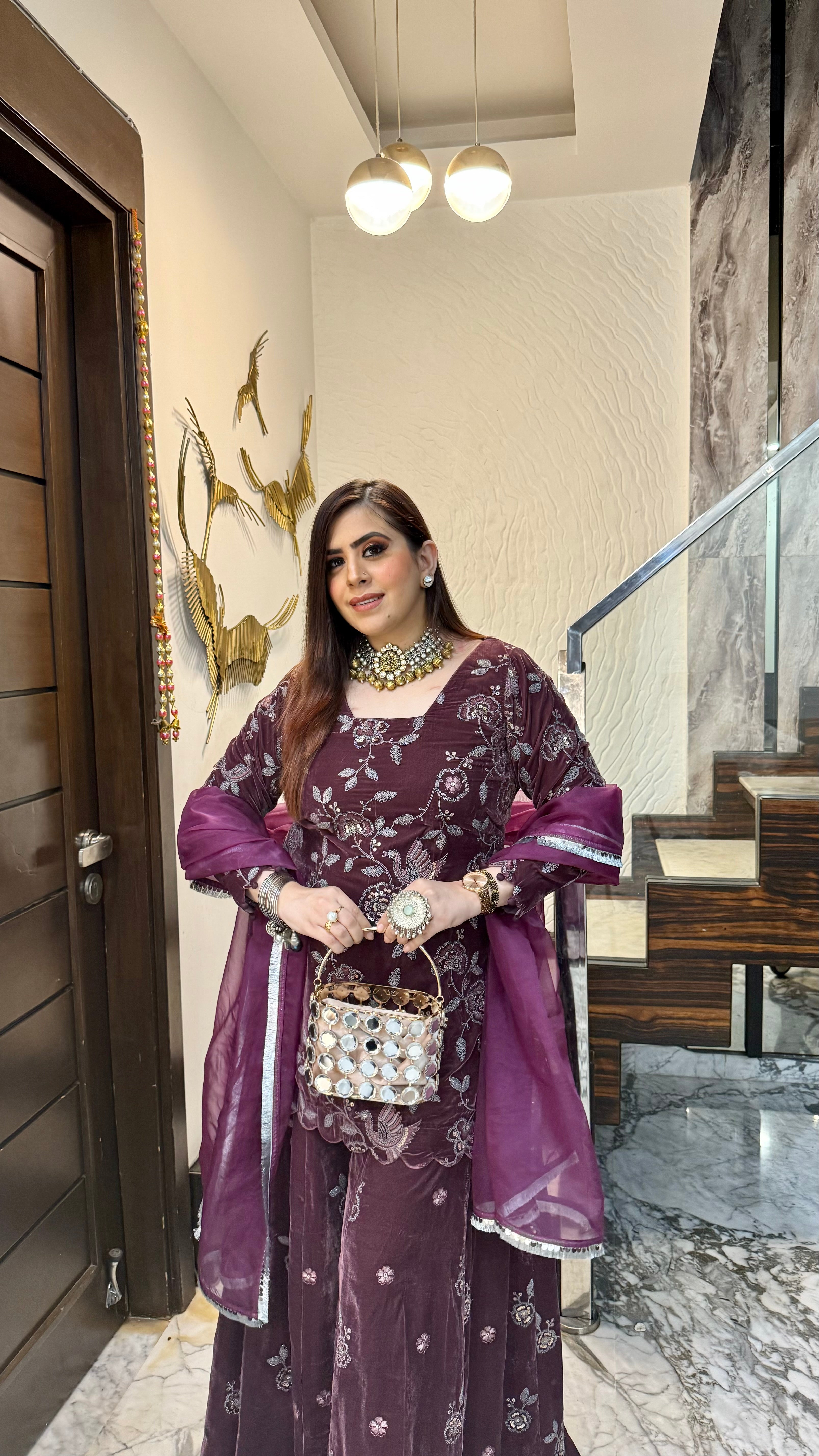 Mauve Story Sharara Suit