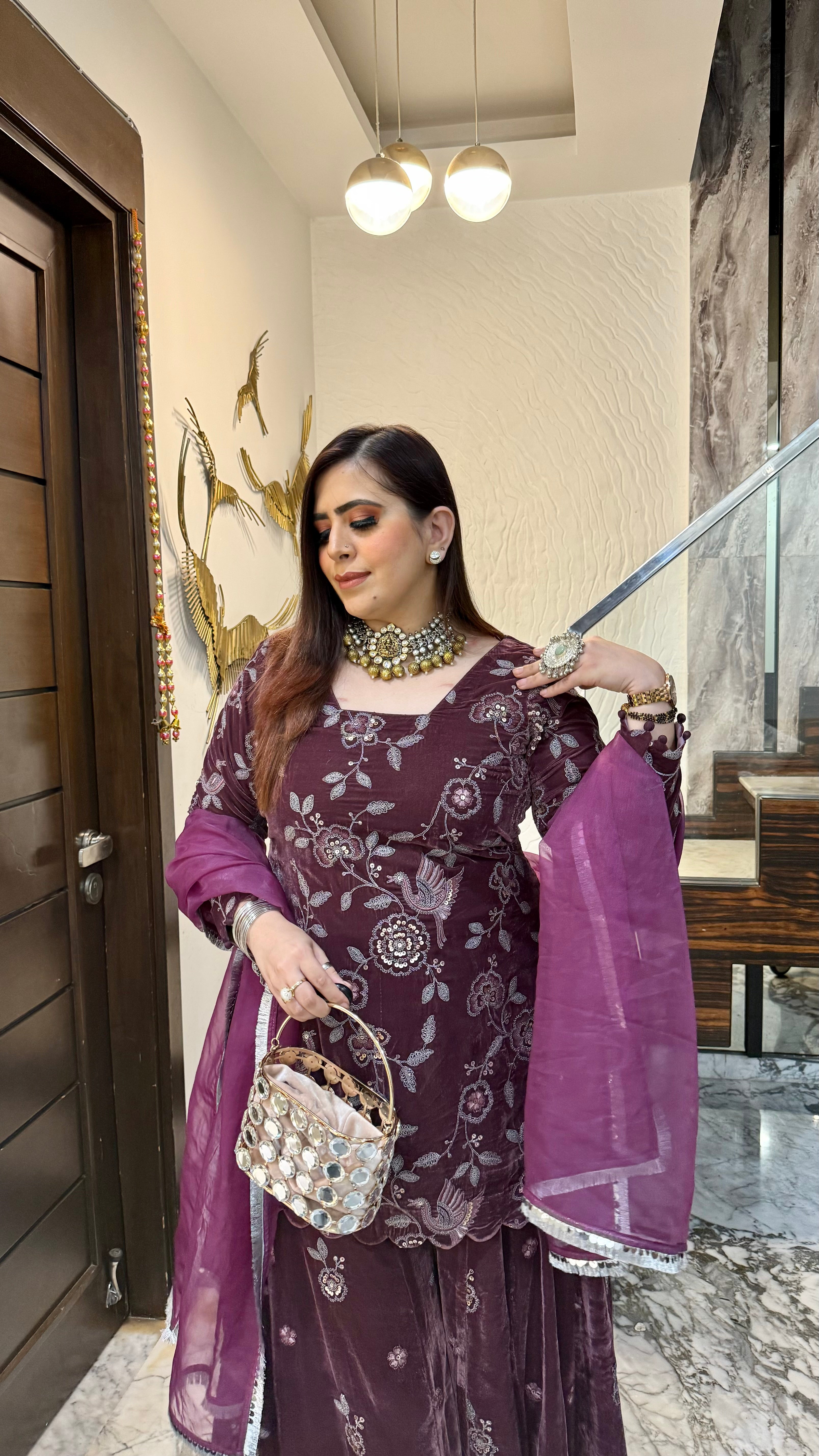Mauve Story Sharara Suit