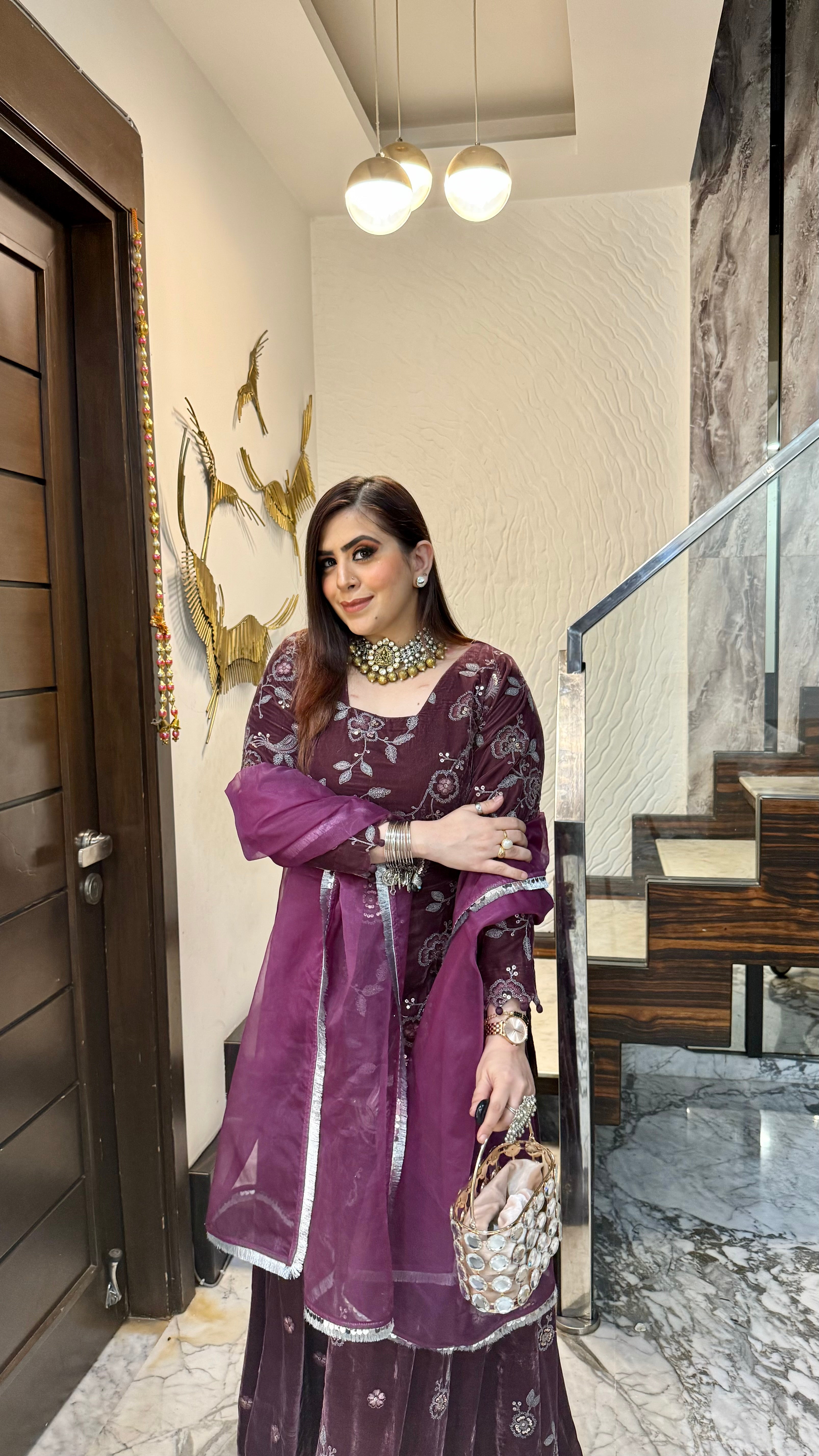 Mauve Story Sharara Suit