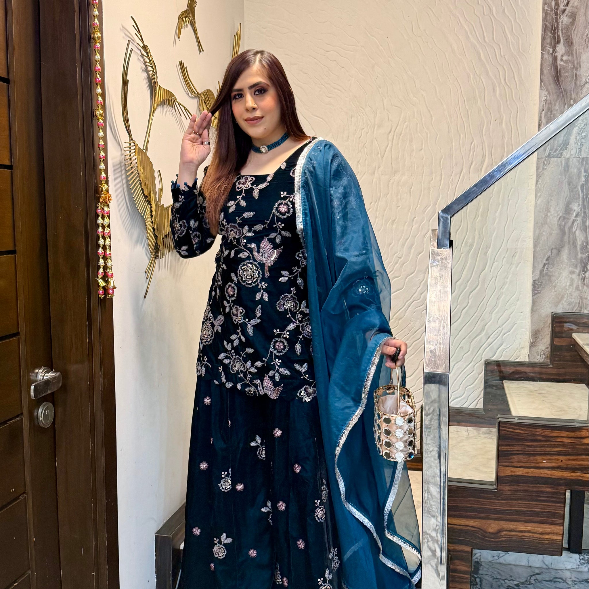 Peacock Power Sharara suit