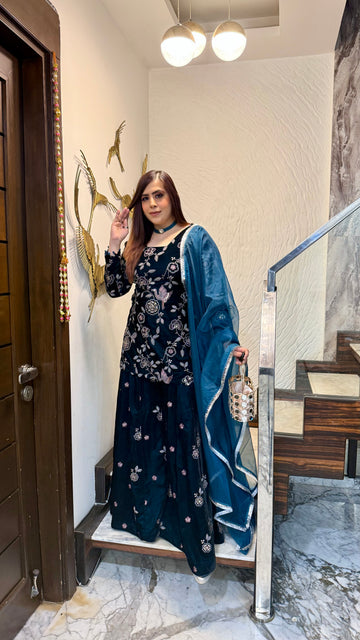 Peacock Power Sharara suit