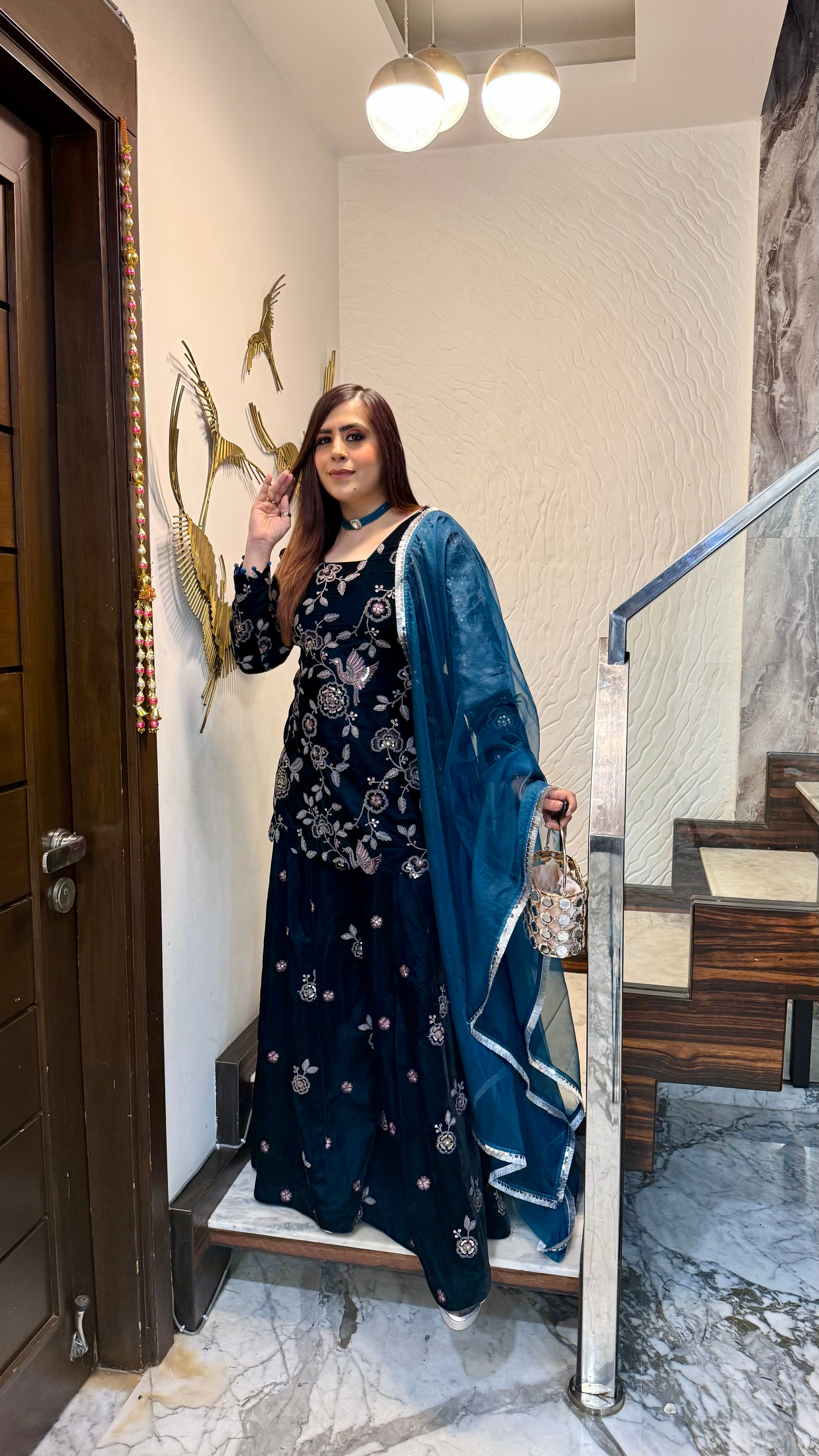 Peacock Power Sharara suit