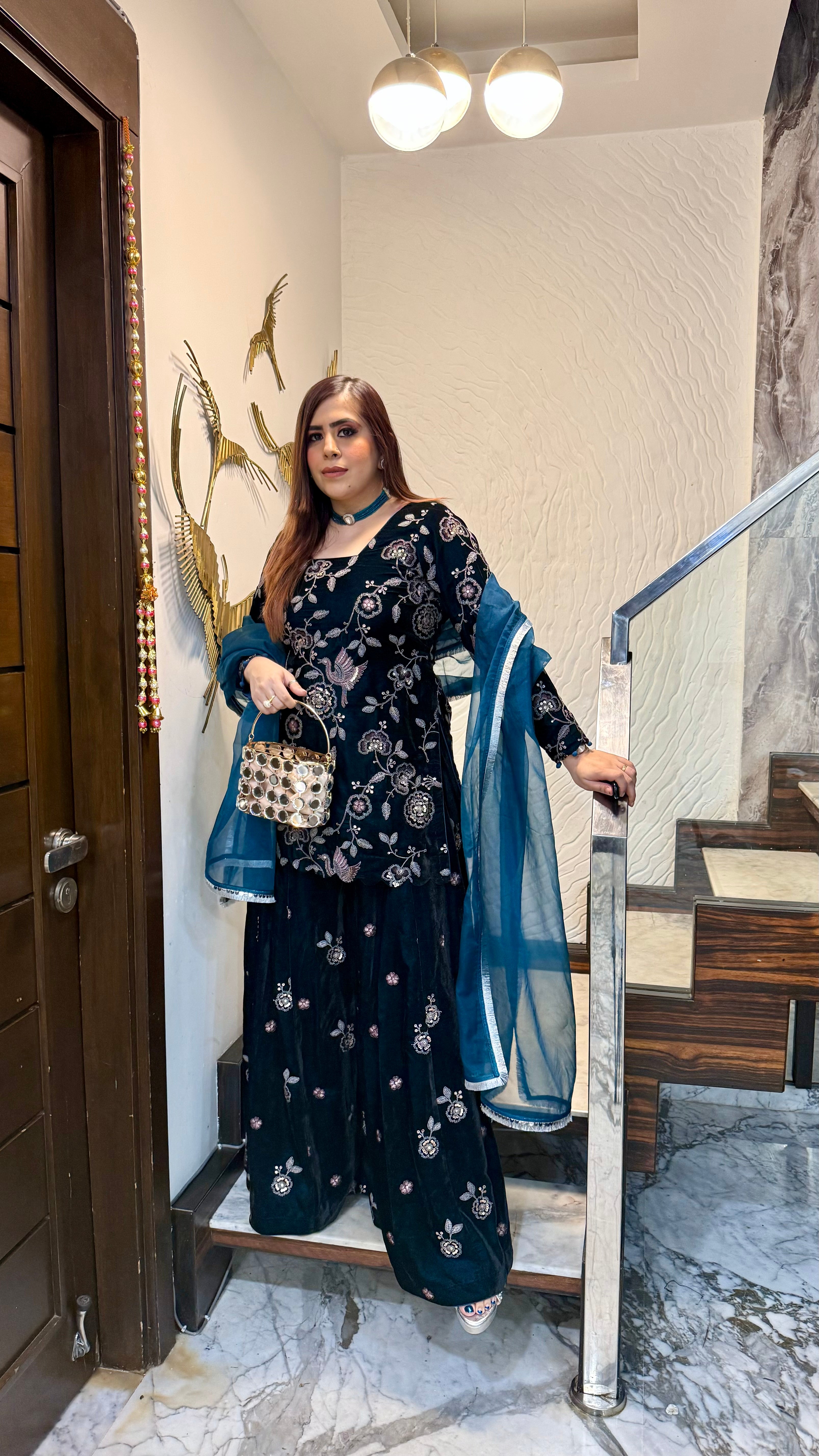 Peacock Power Sharara suit