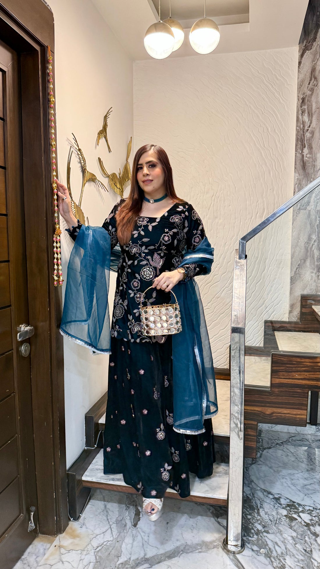 Peacock Power Sharara suit