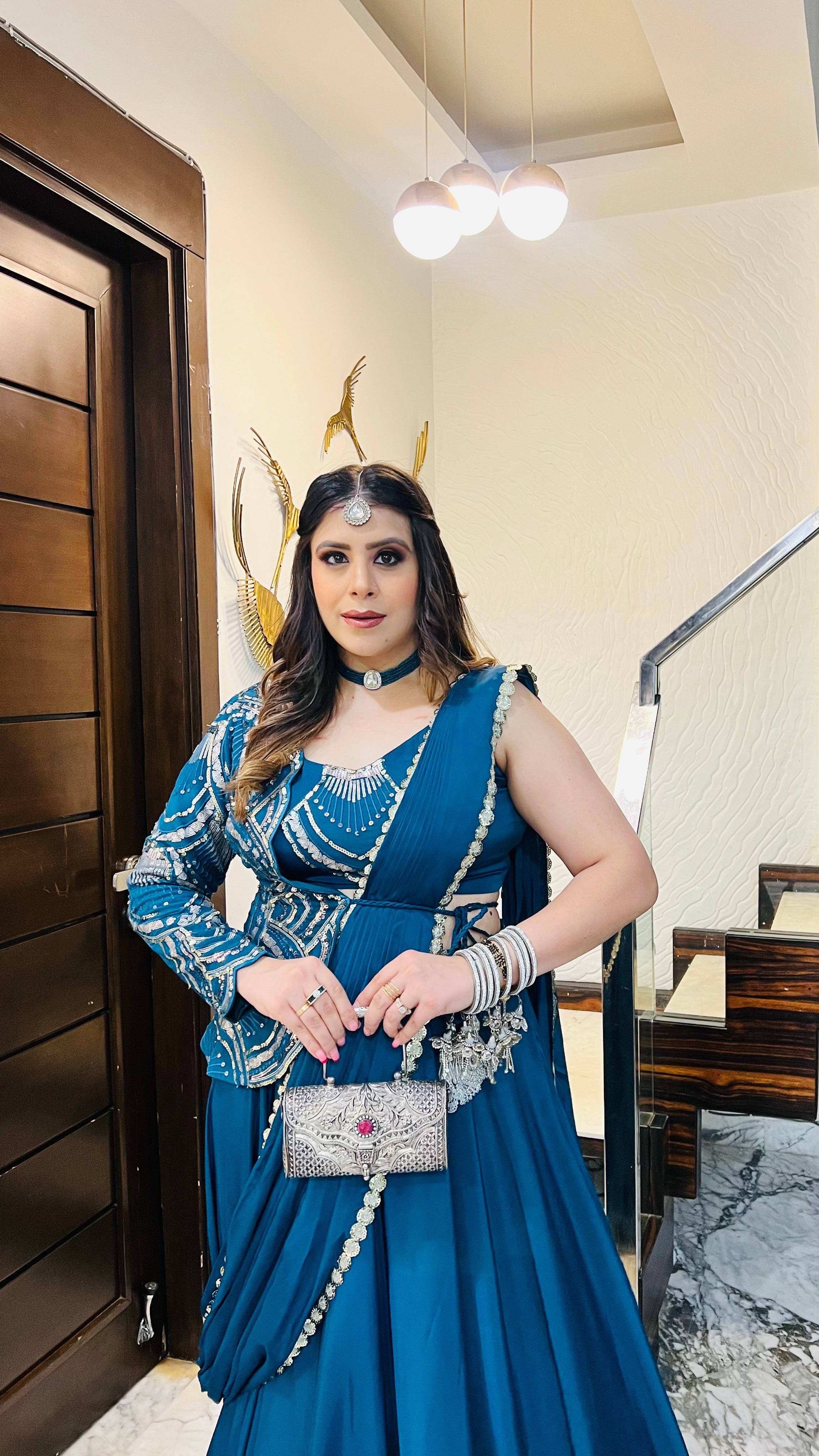 Peacock Jacket Saree