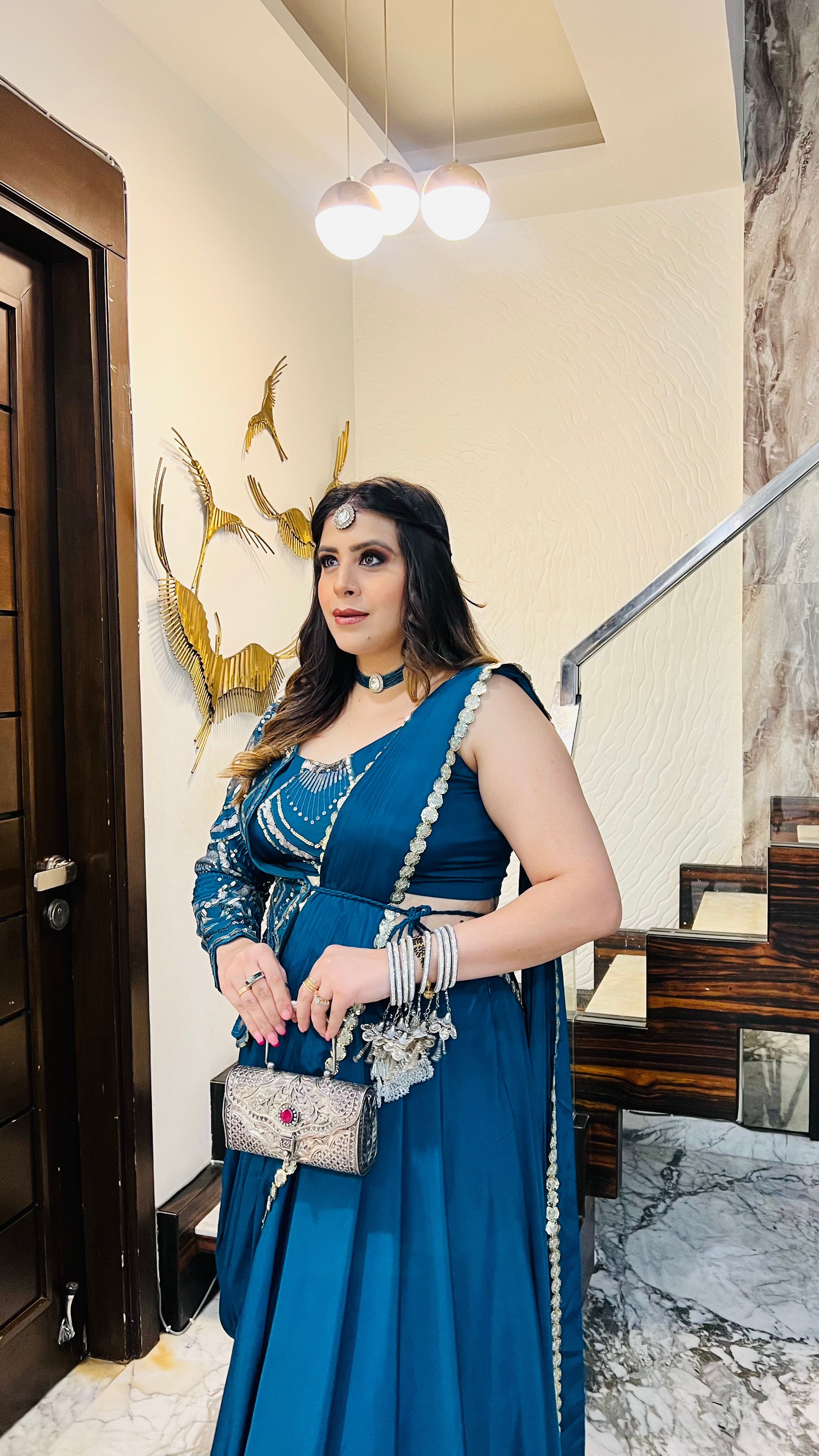 Peacock Jacket Saree