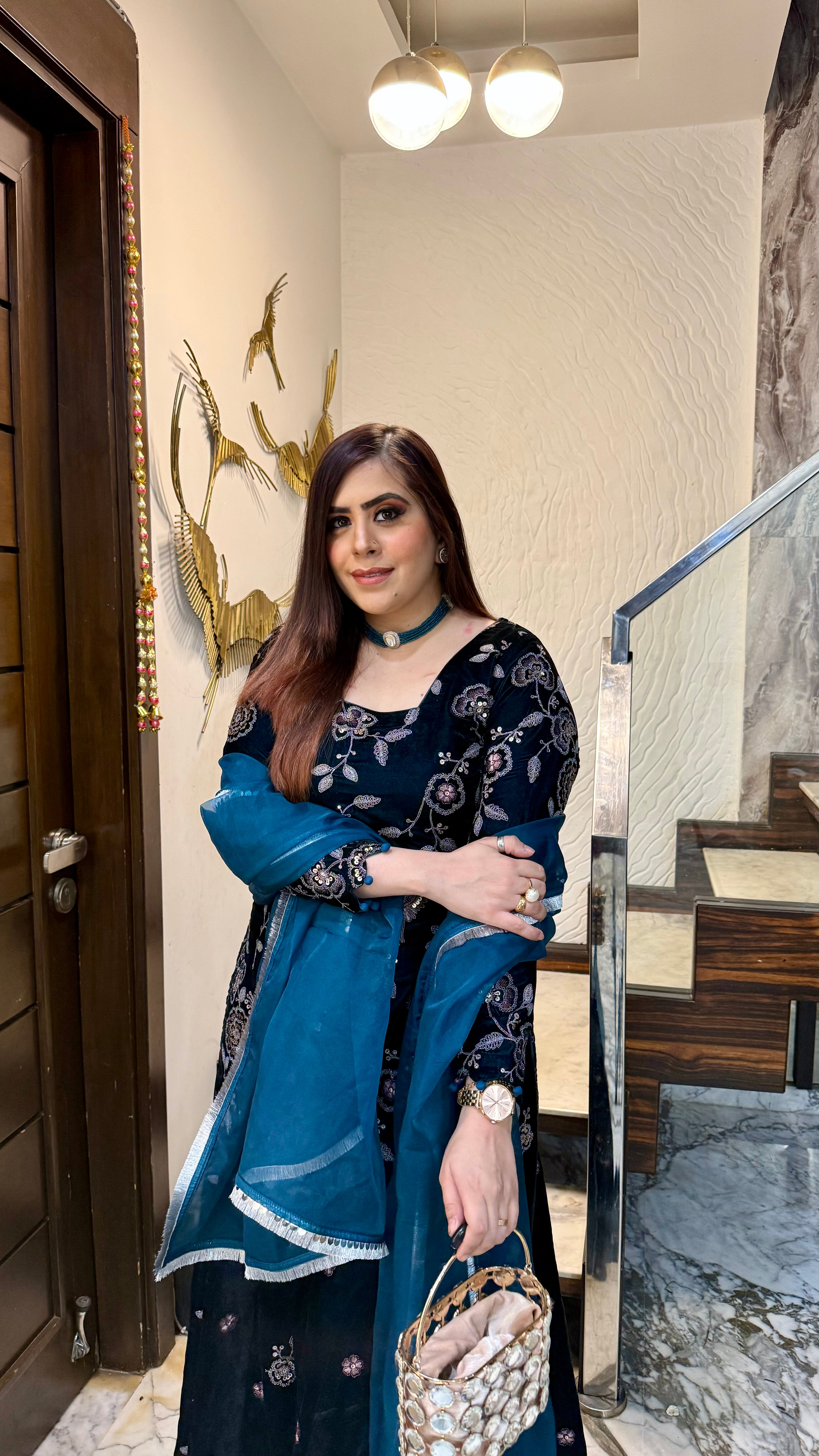 Peacock Power Sharara suit