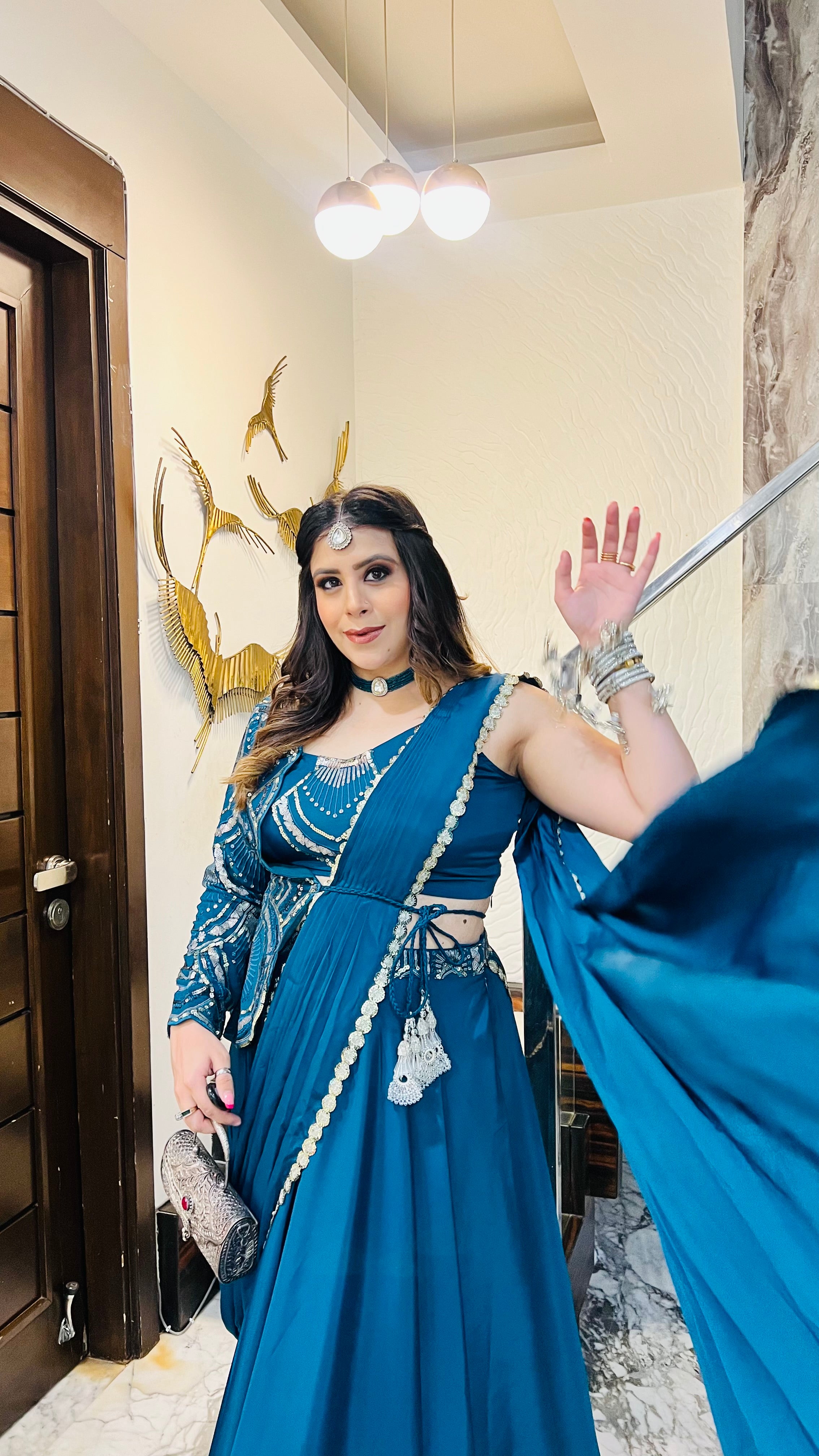 Peacock Jacket Saree