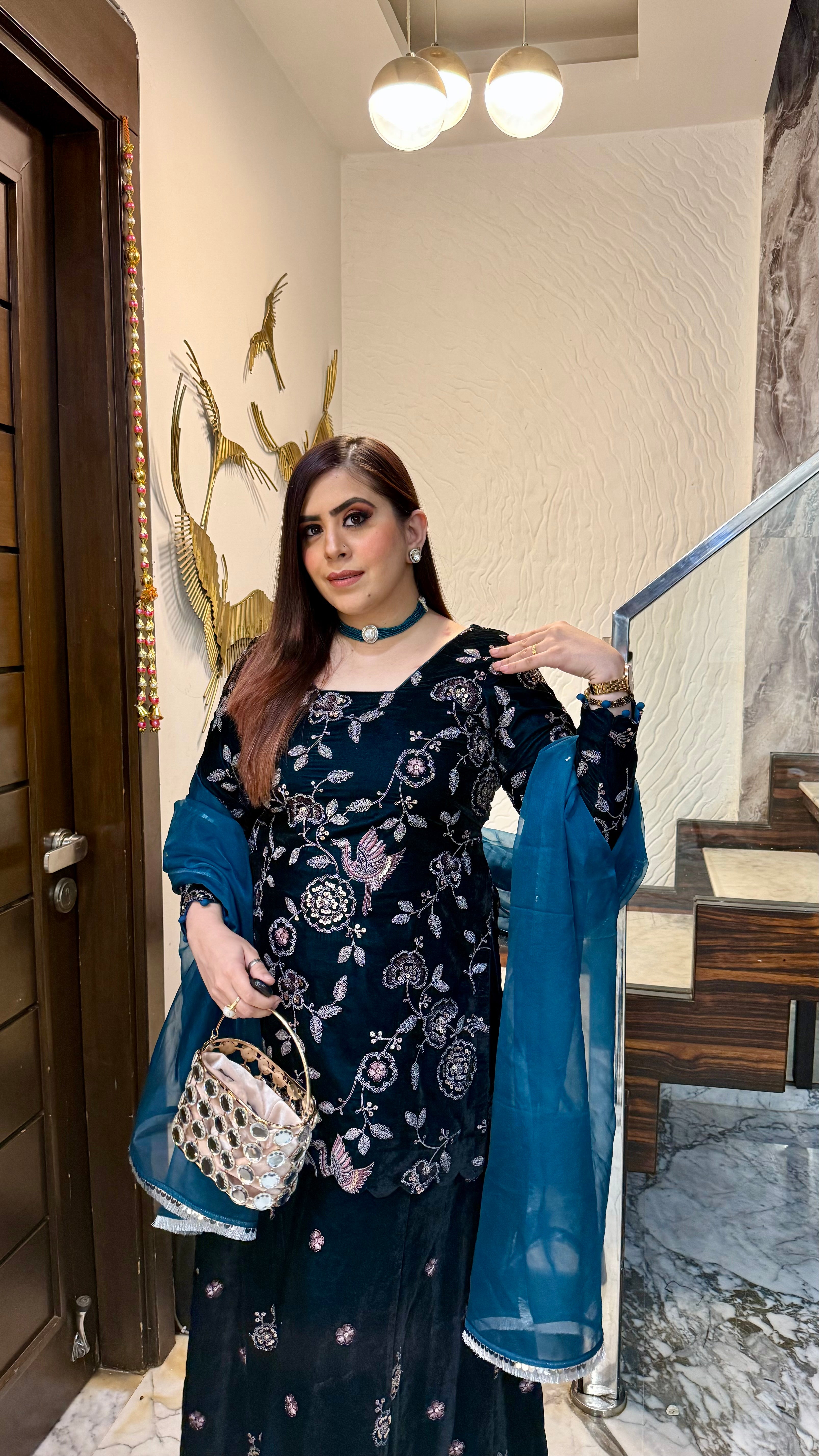 Peacock Power Sharara suit