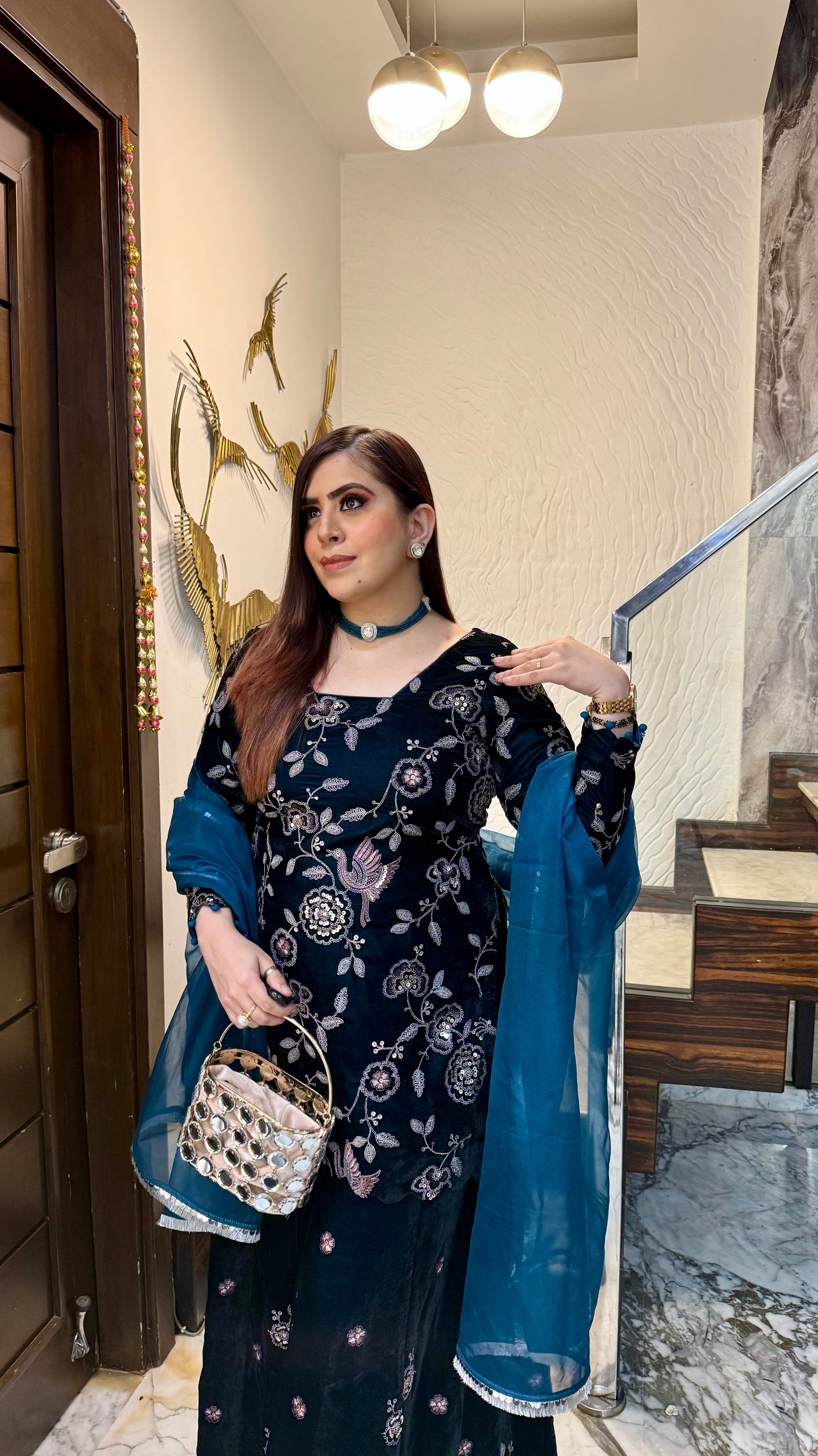 Peacock Power Sharara suit