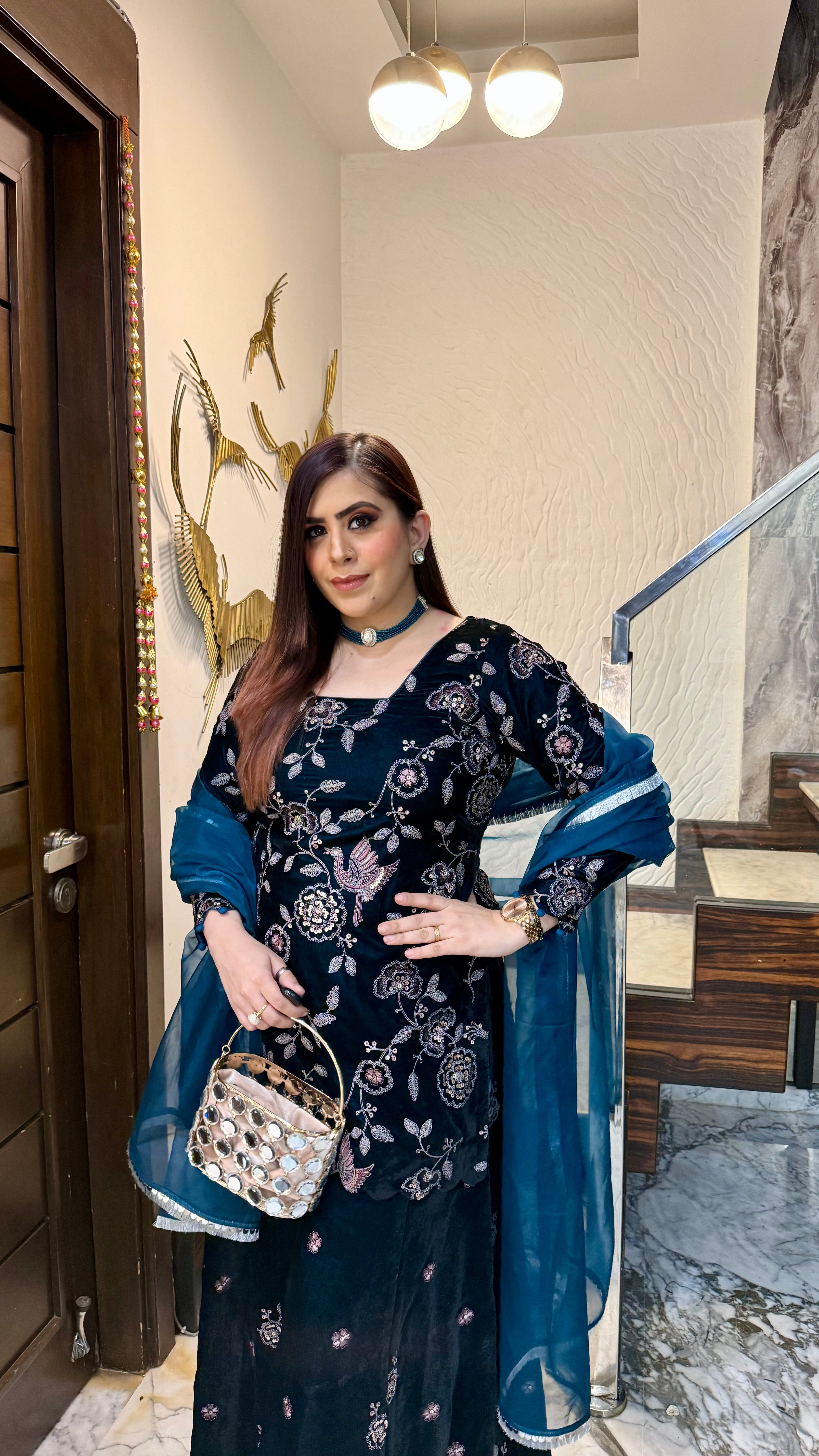 Peacock Power Sharara suit