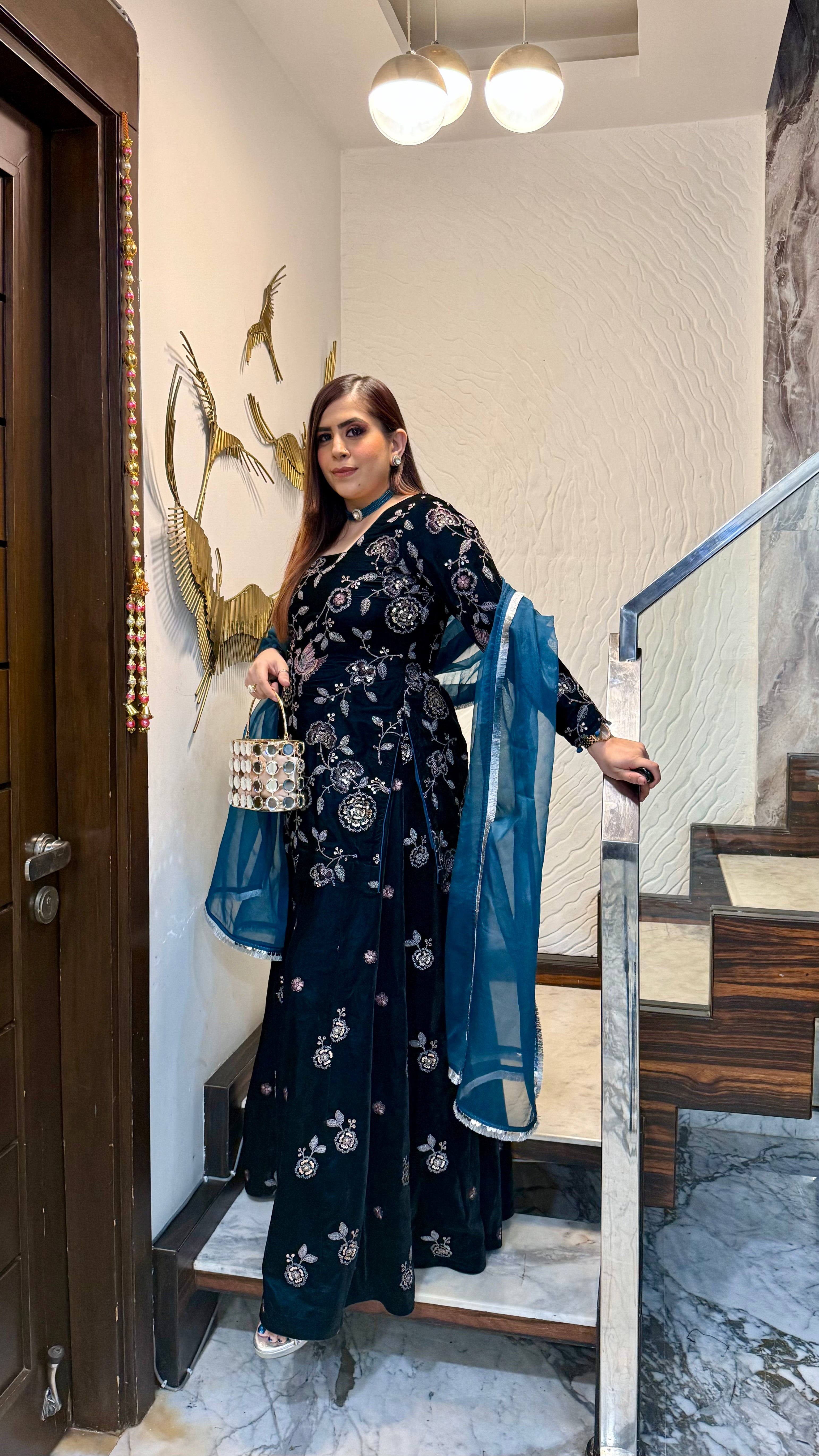 Peacock Power Sharara suit