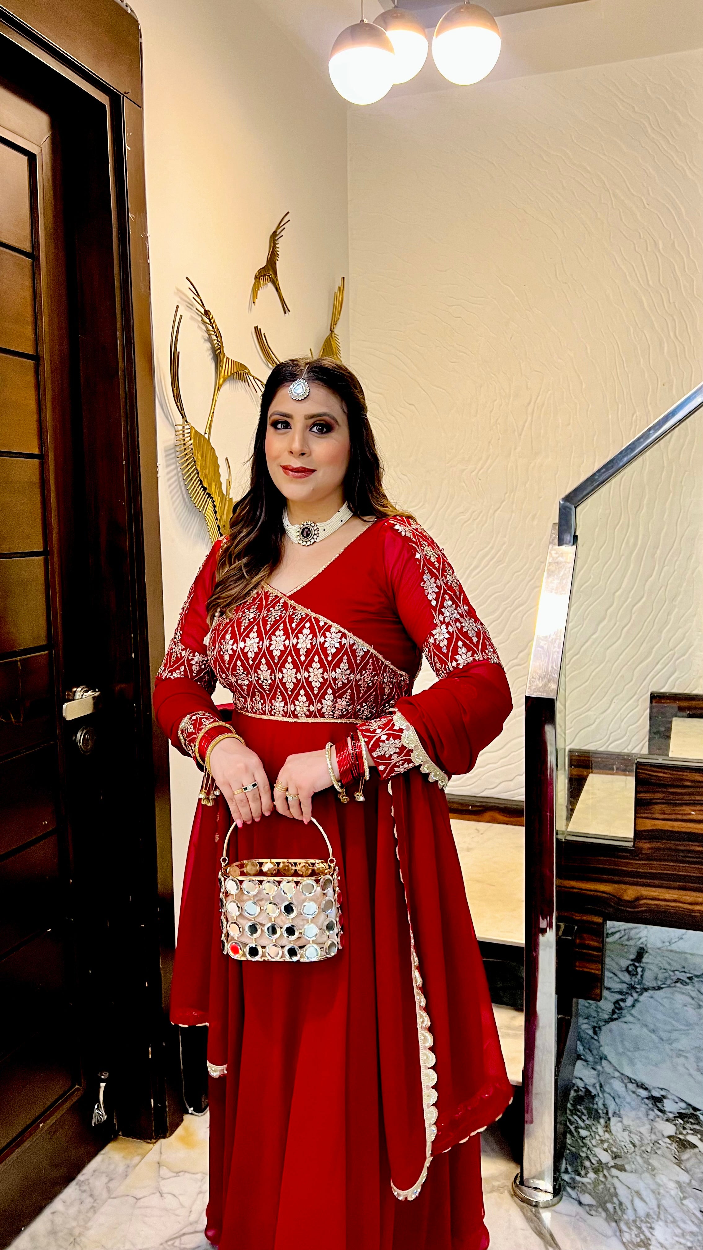 Maroon Karvachauth Anarkali