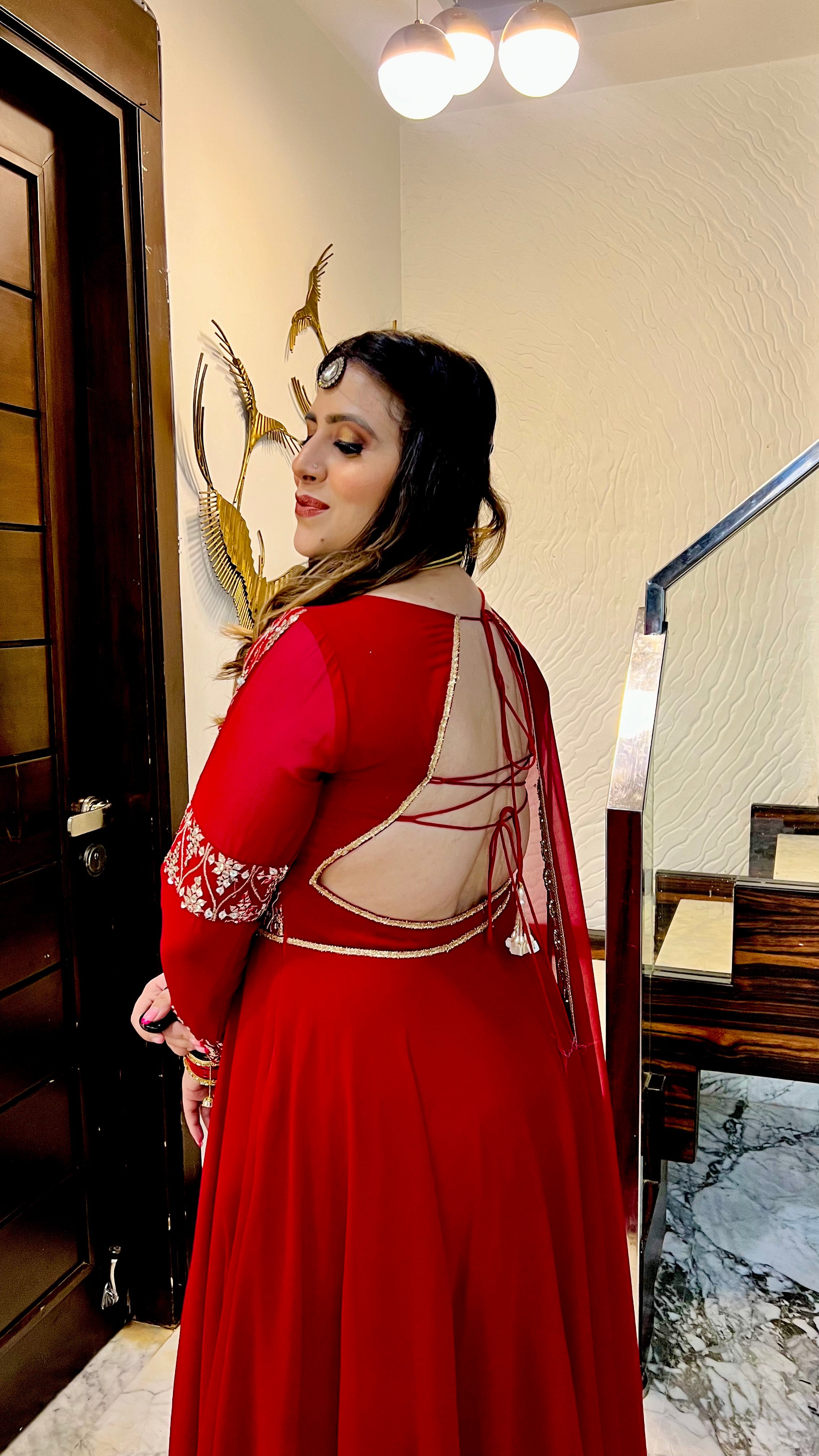 Maroon Karvachauth Anarkali